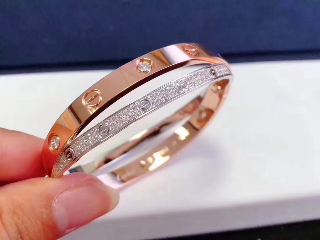 Cartier Cross Mixed Metal Color LOVE Bracelet Bangle - Best Replica Jewelry™