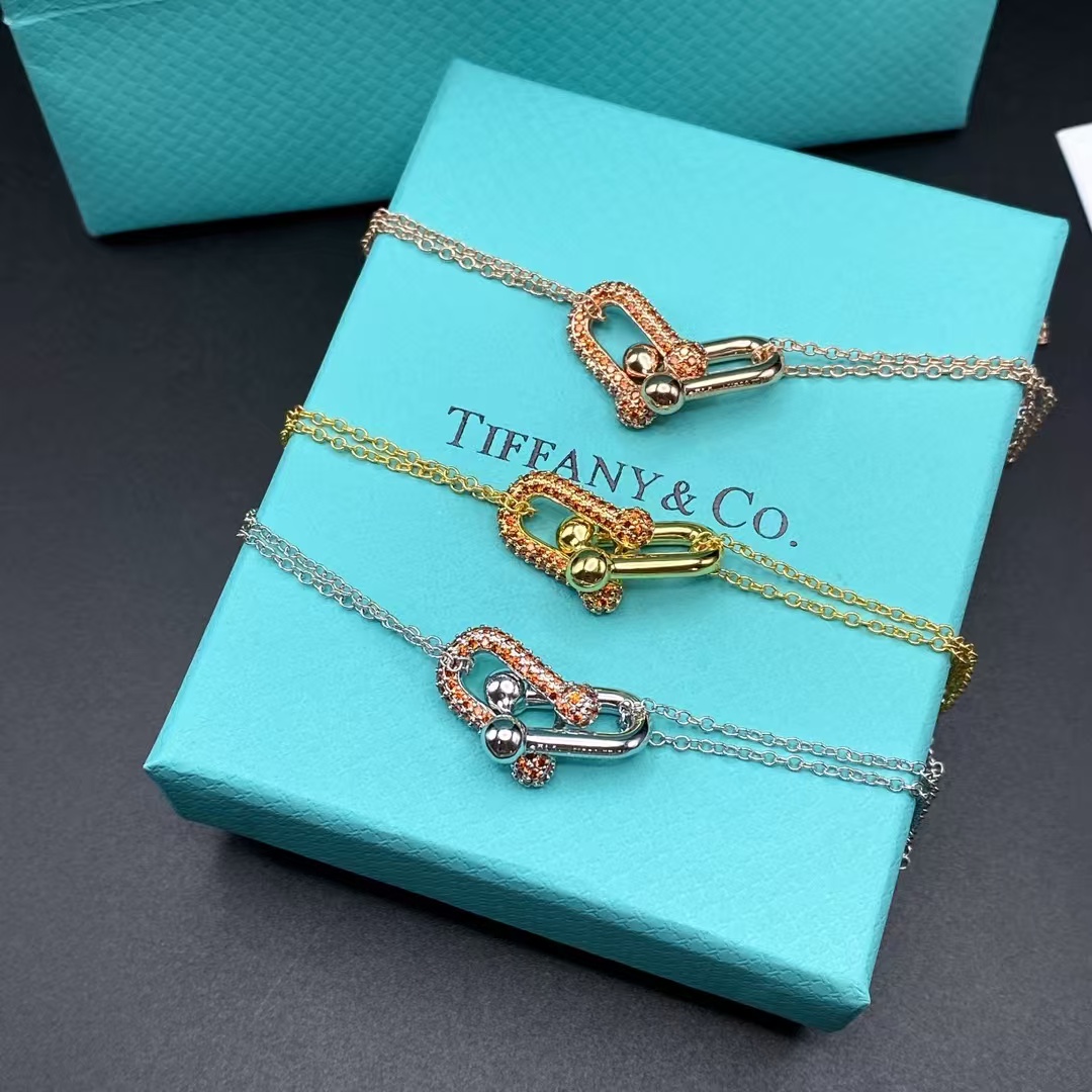 Tiffany Large Double Link Pendant Necklace - Best Replica Jewelry™