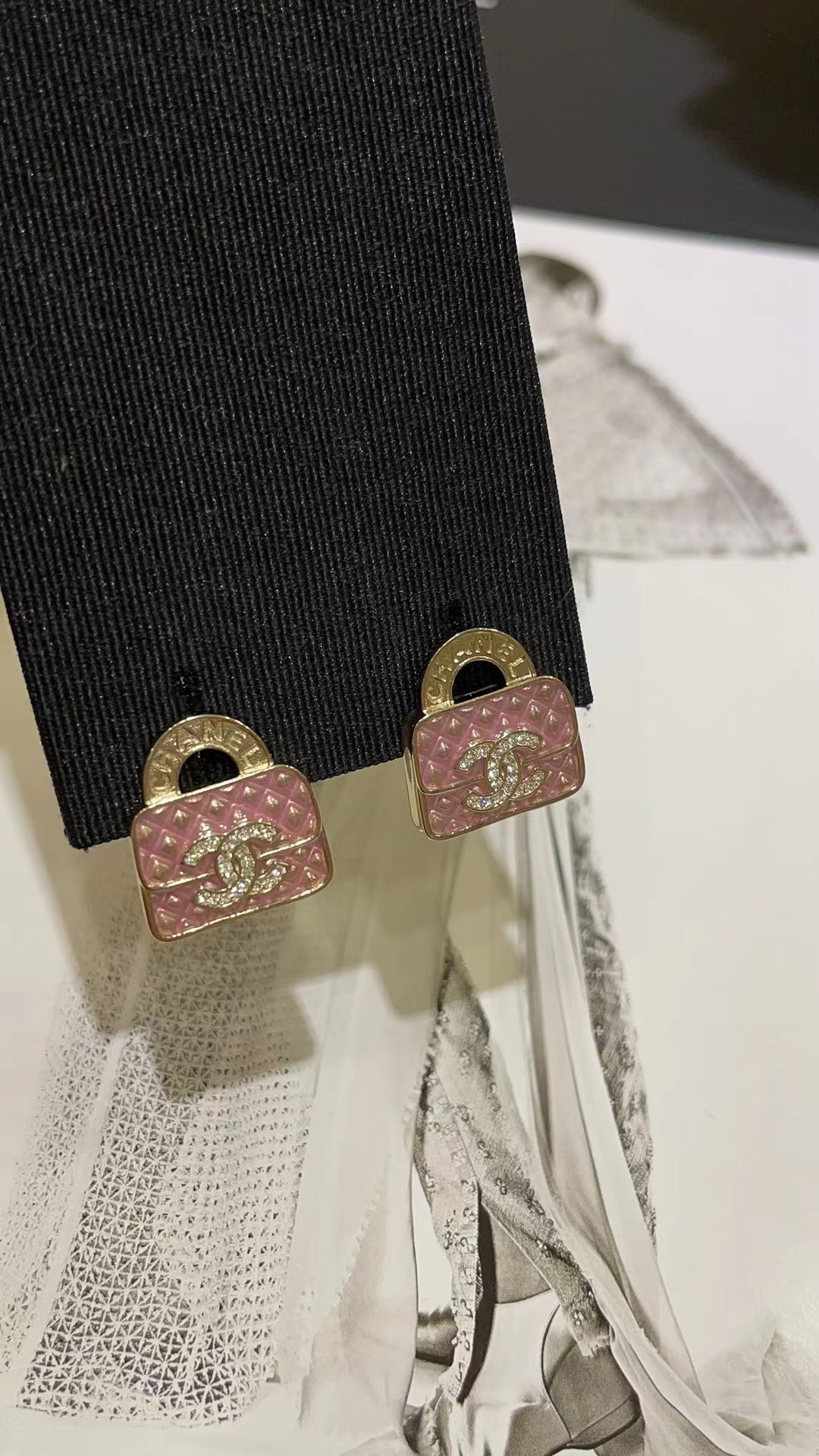 Chanel Pink Bag Earrings - Best Replica Jewelry™
