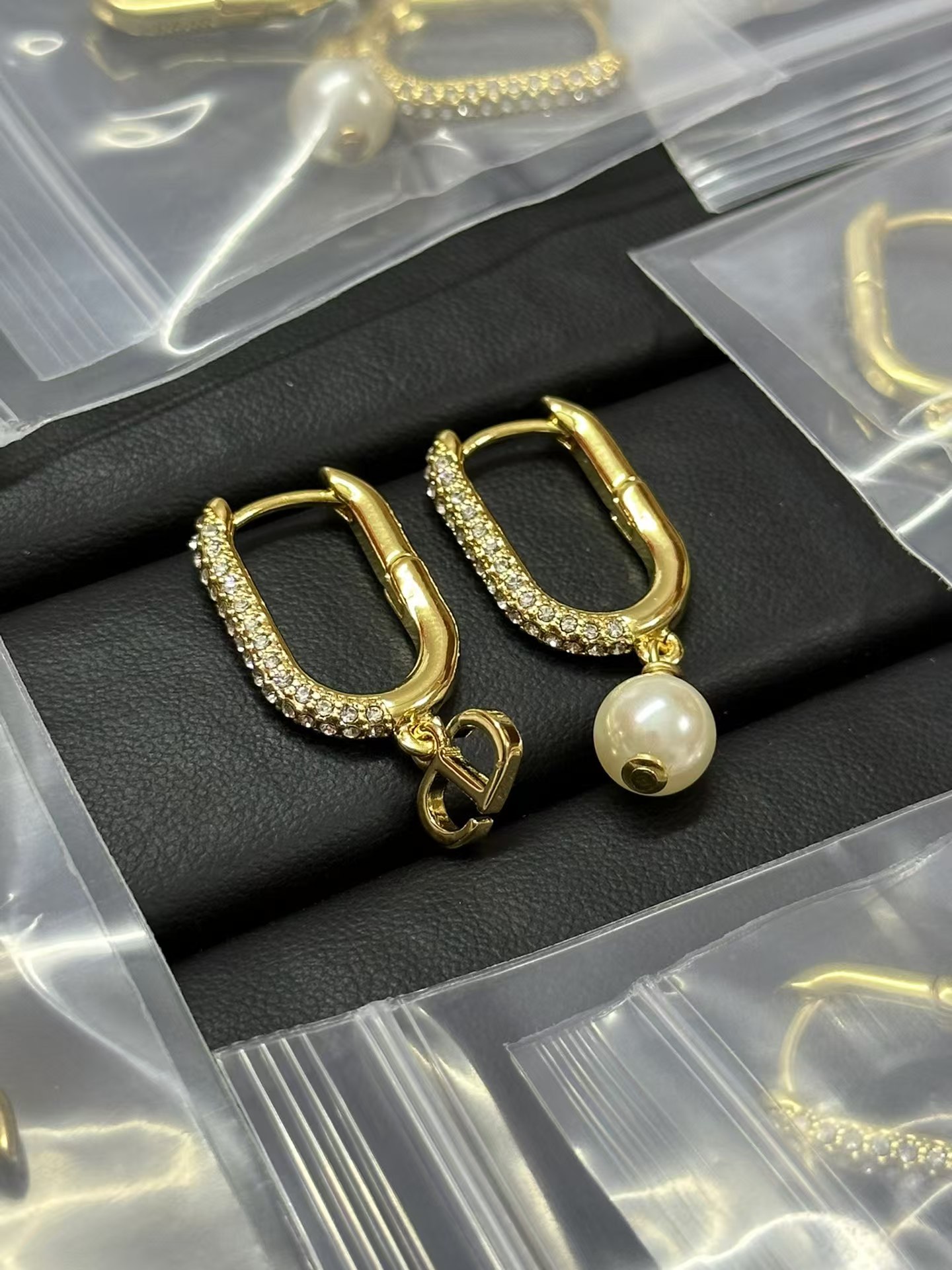 Dior Asymmetric Charms Hinged Earrings - Best Replica Jewelry™