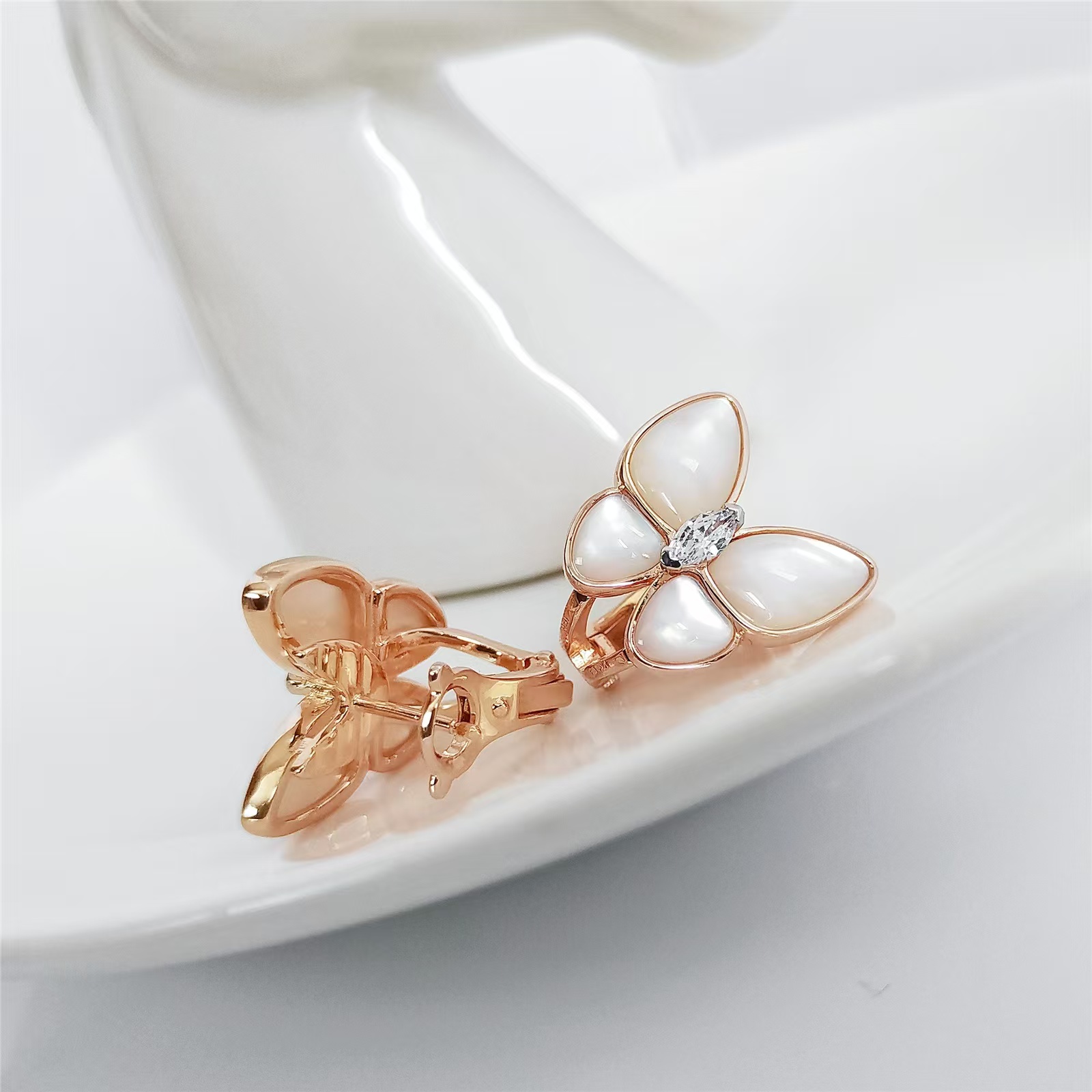 VCA Two Butterfly Earrings - Best Replica Jewelry™