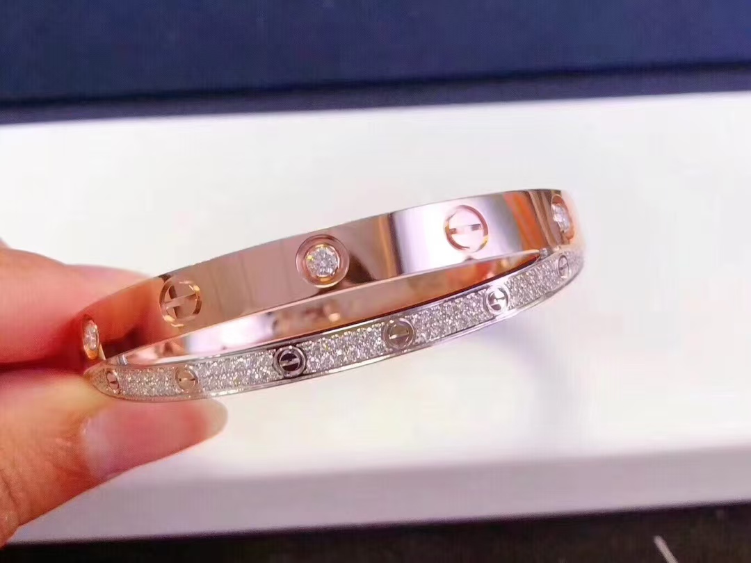 Cartier Cross Mixed Metal Color LOVE Bracelet Bangle - Best Replica Jewelry™