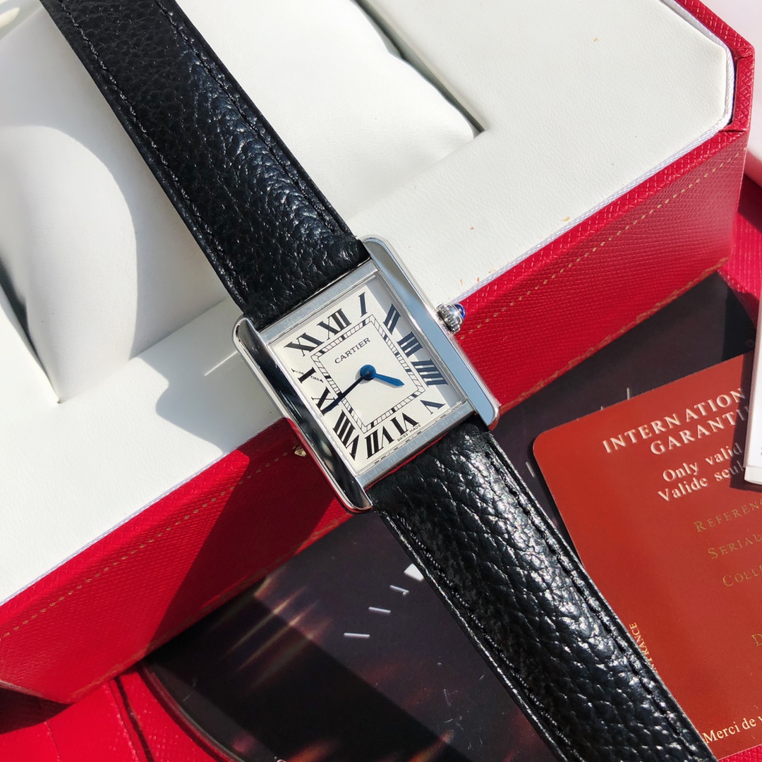 Cartier Classic Tank Series Calf Leather Strap Women Watch - Best Replica Jewelry™