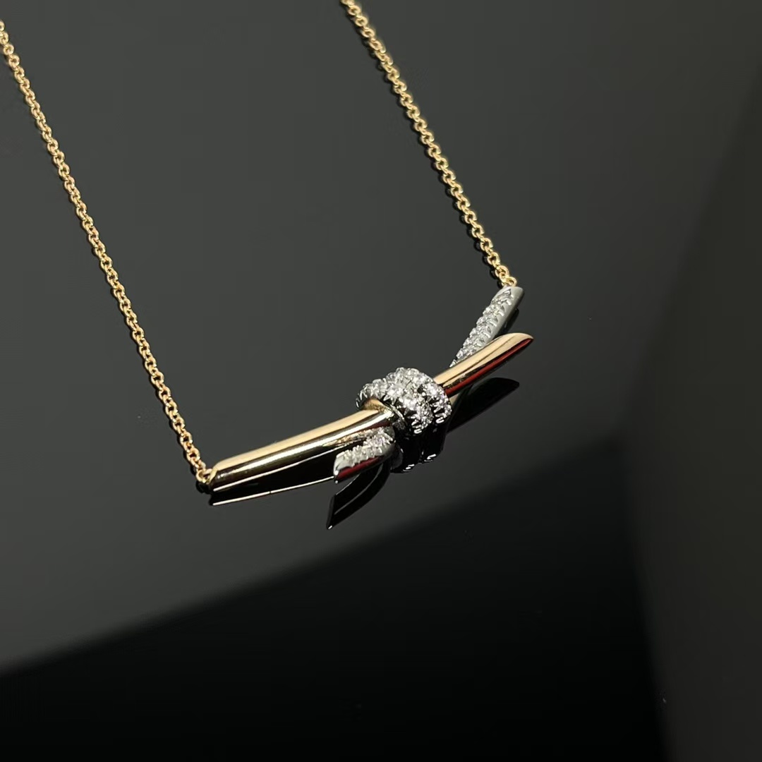 Tiffany Knot Pendant Necklace - Mixed Metal Color - Best Replica Jewelry™