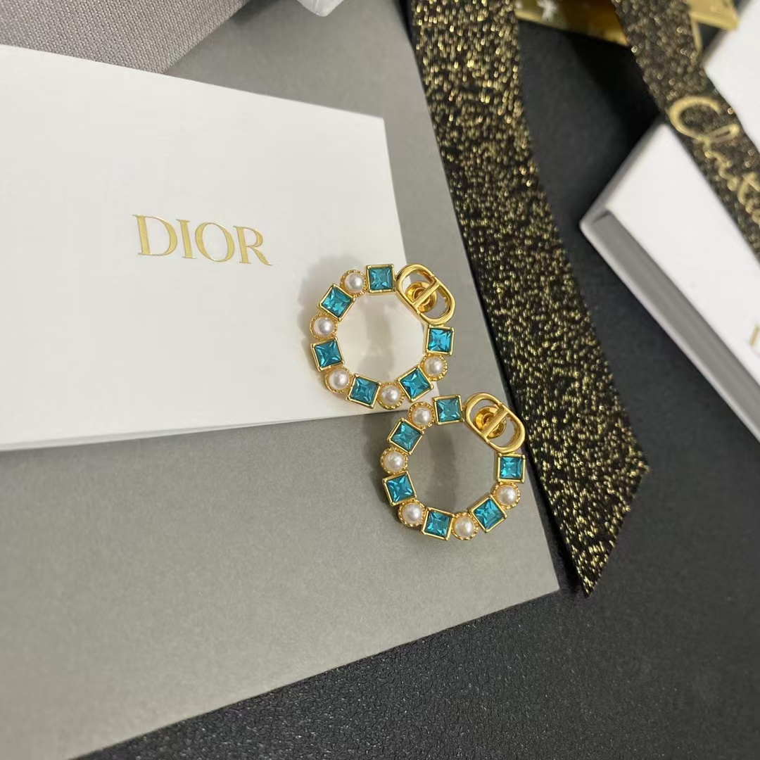 Dior Color Gem Rhinestone Earrings - Best Replica Jewelry™