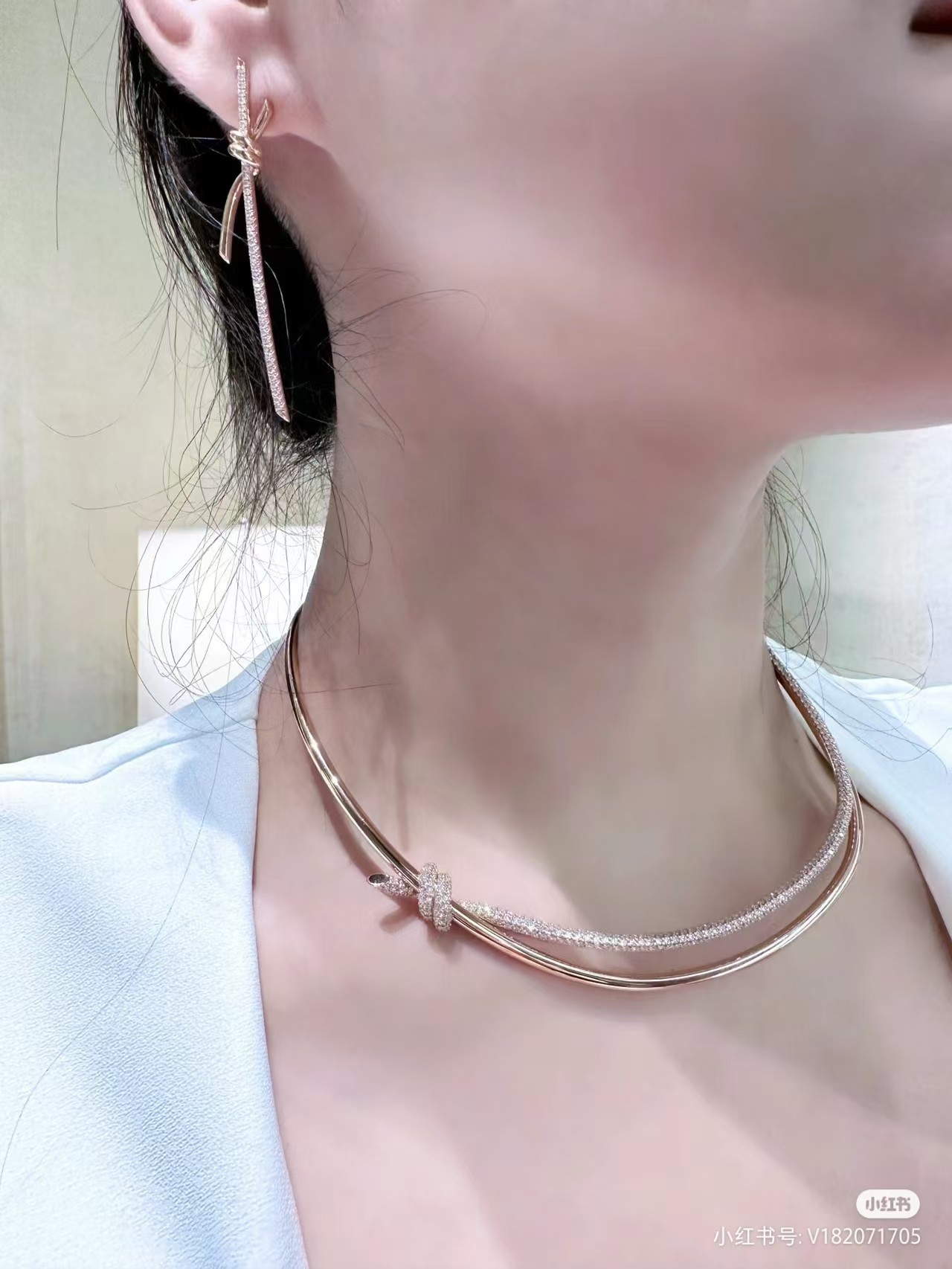 Tiffany Knot Double Row Hinged Necklace - Best Replica Jewelry™