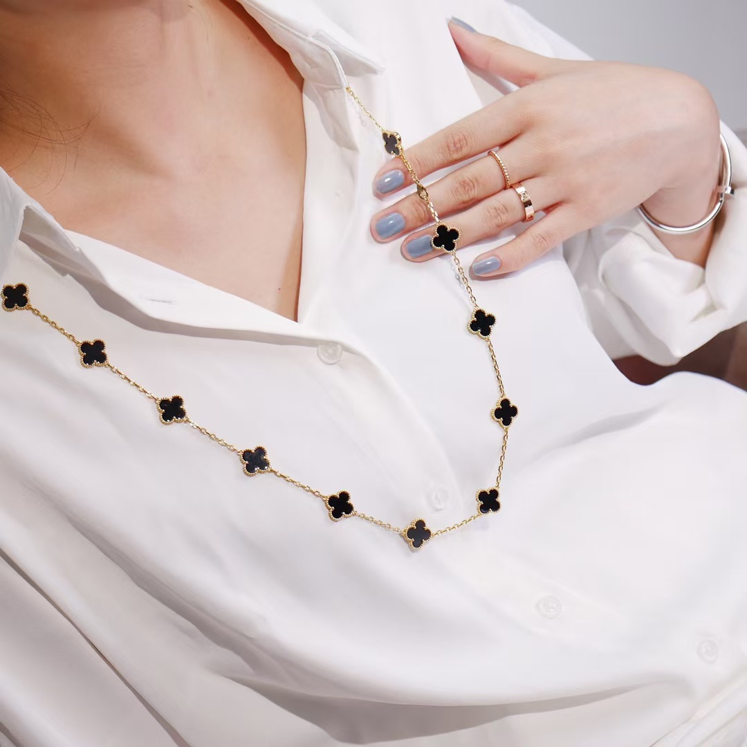 VCA Vintage Alhambra Long Necklace, 20 Motifs - Best Replica Jewelry™
