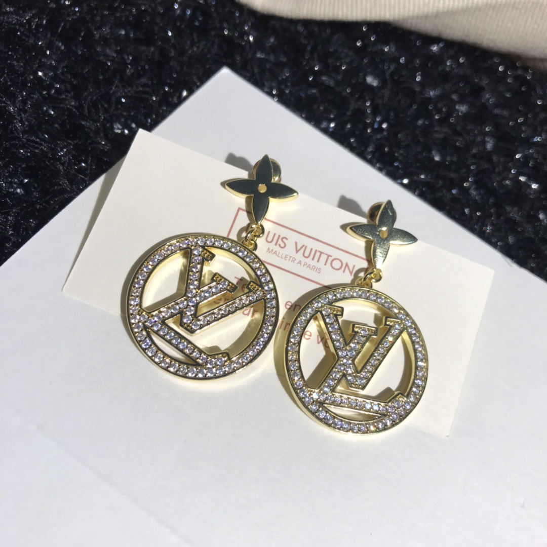 Louis Vuitton Letter Round Dangle Earrings - Best Replica Jewelry™