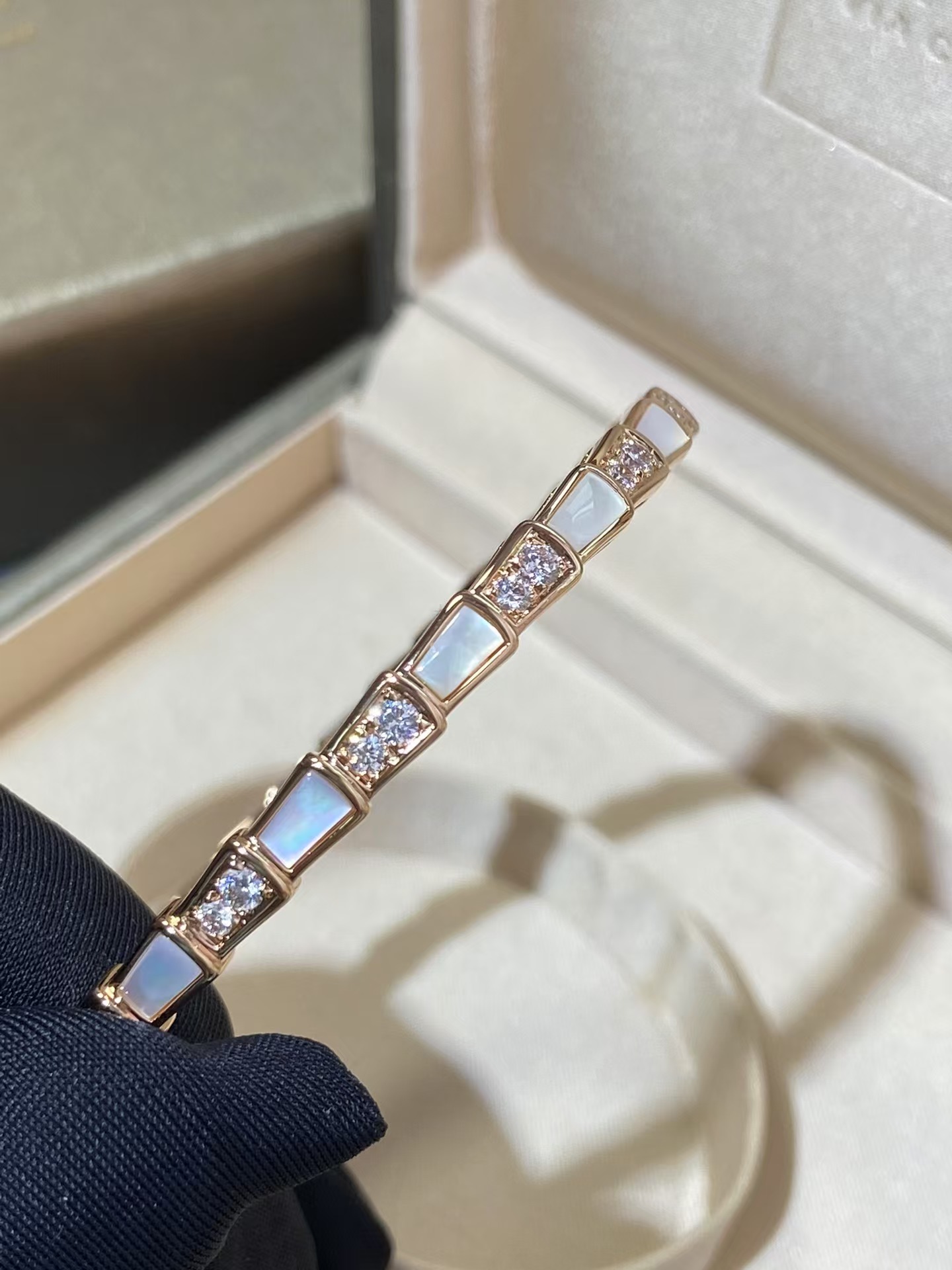 Bvlgari Serpenti Viper Bracelet Bangle in Rose Gold - Best Replica Jewelry™