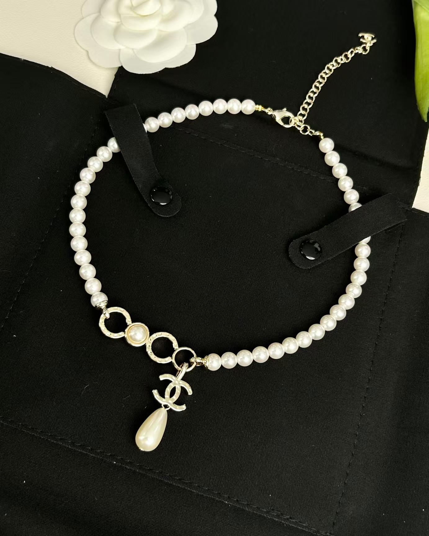 Chanel Teardrop Pearl Pendant Pearl Necklace - Best Replica Jewelry™