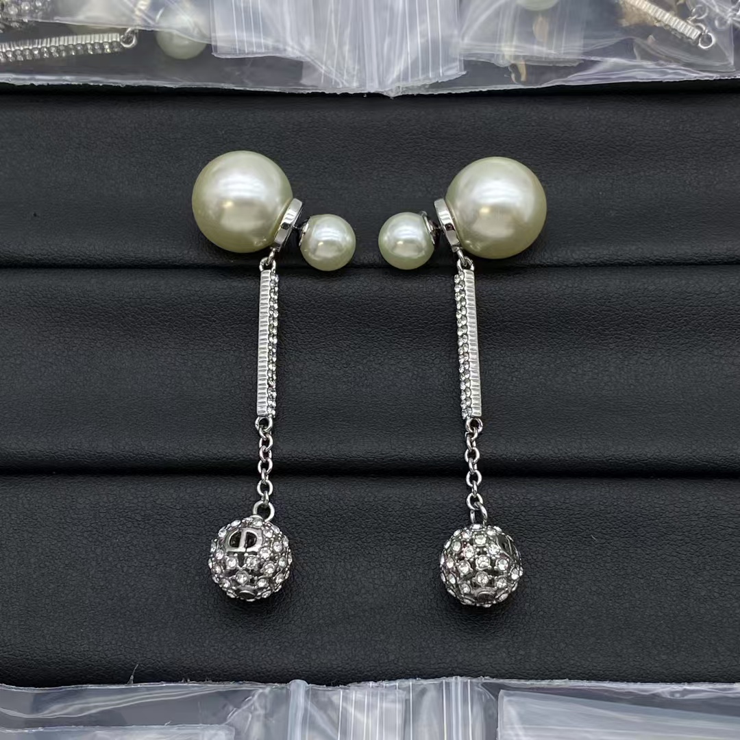Dior Pearl Earrings Long Drop CD - Best Replica Jewelry™