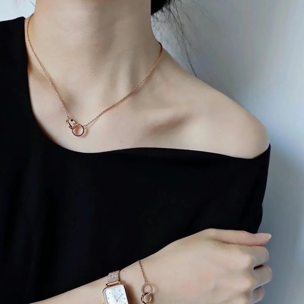 Cartier Pink Gold LEVE LOVE Pendant Necklace - Half Paved - Best Replica Jewelry™