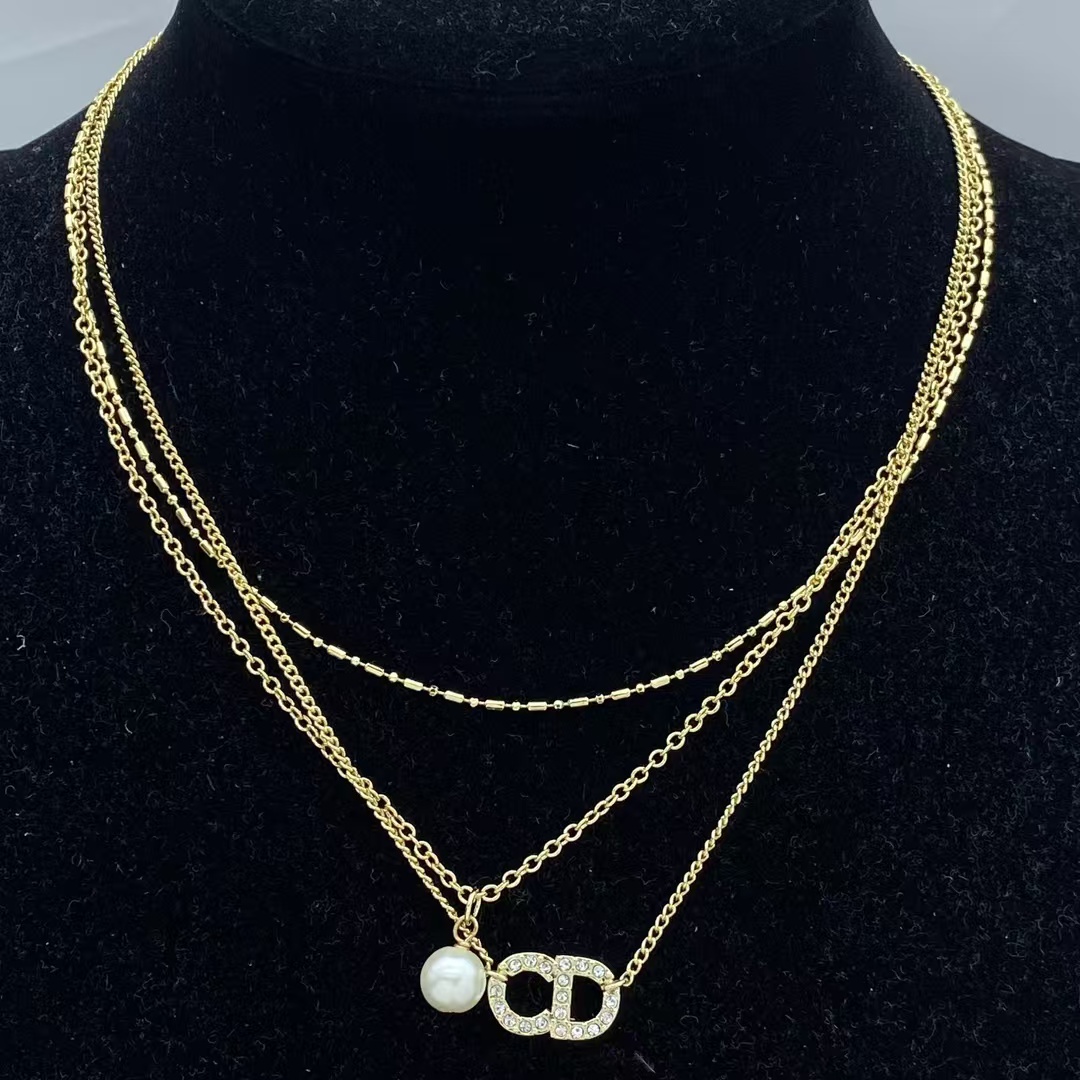 Dior Three Layered Stacked Chain Necklace - Best Replica Jewelry™