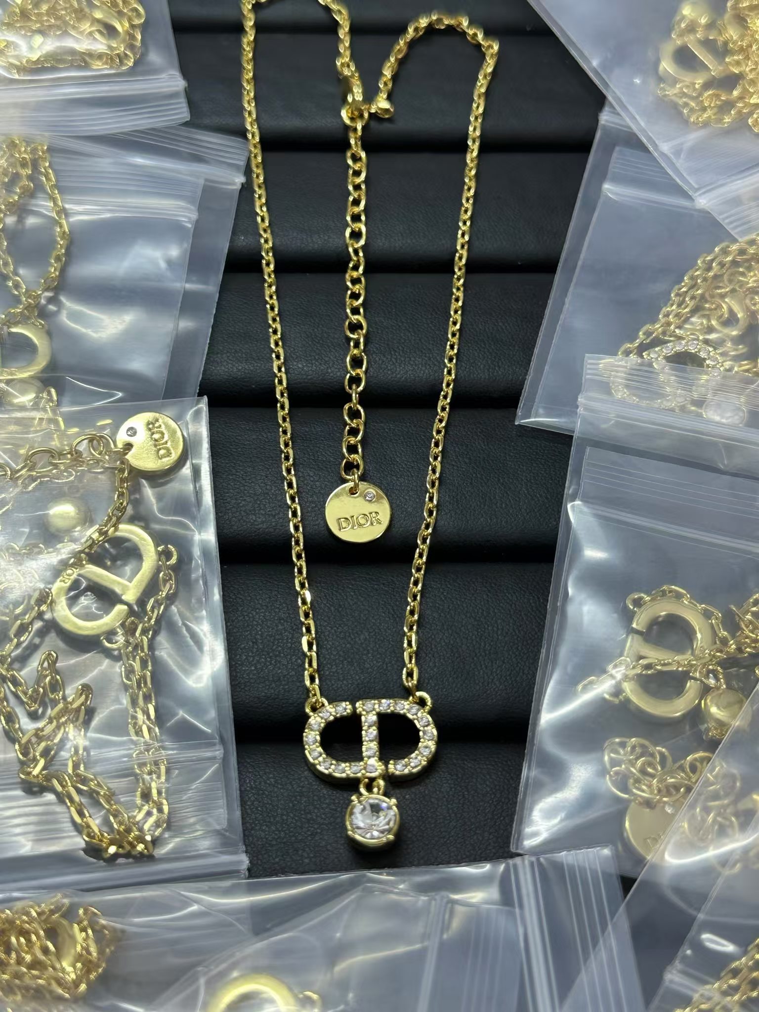 Dior CD Pendant Diamond Drop Necklace - Best Replica Jewelry™