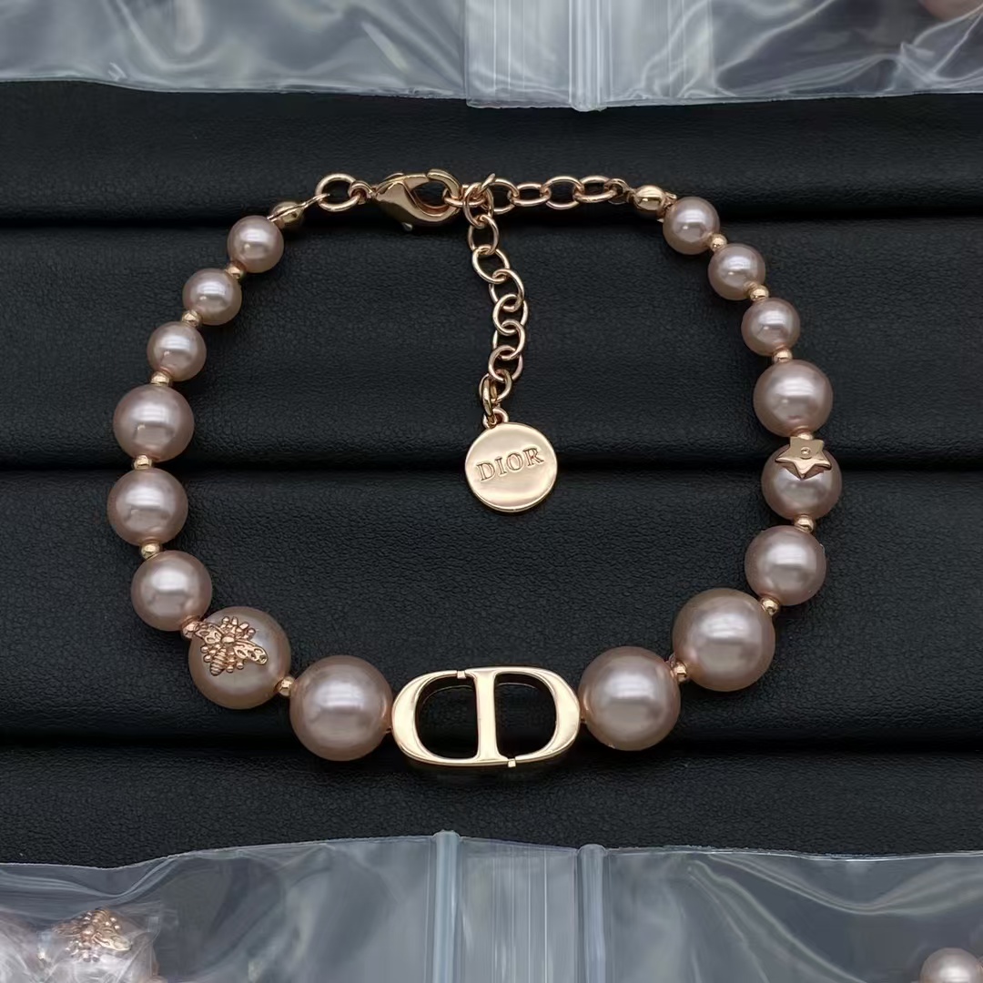 Dior Rose Gold Pink Pearl Bracelet - Best Replica Jewelry™