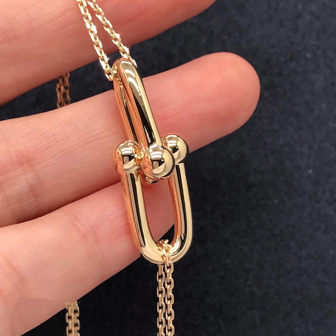 Tiffany Double Horseshoe Clasp Pendant Necklace - Best Replica Jewelry™