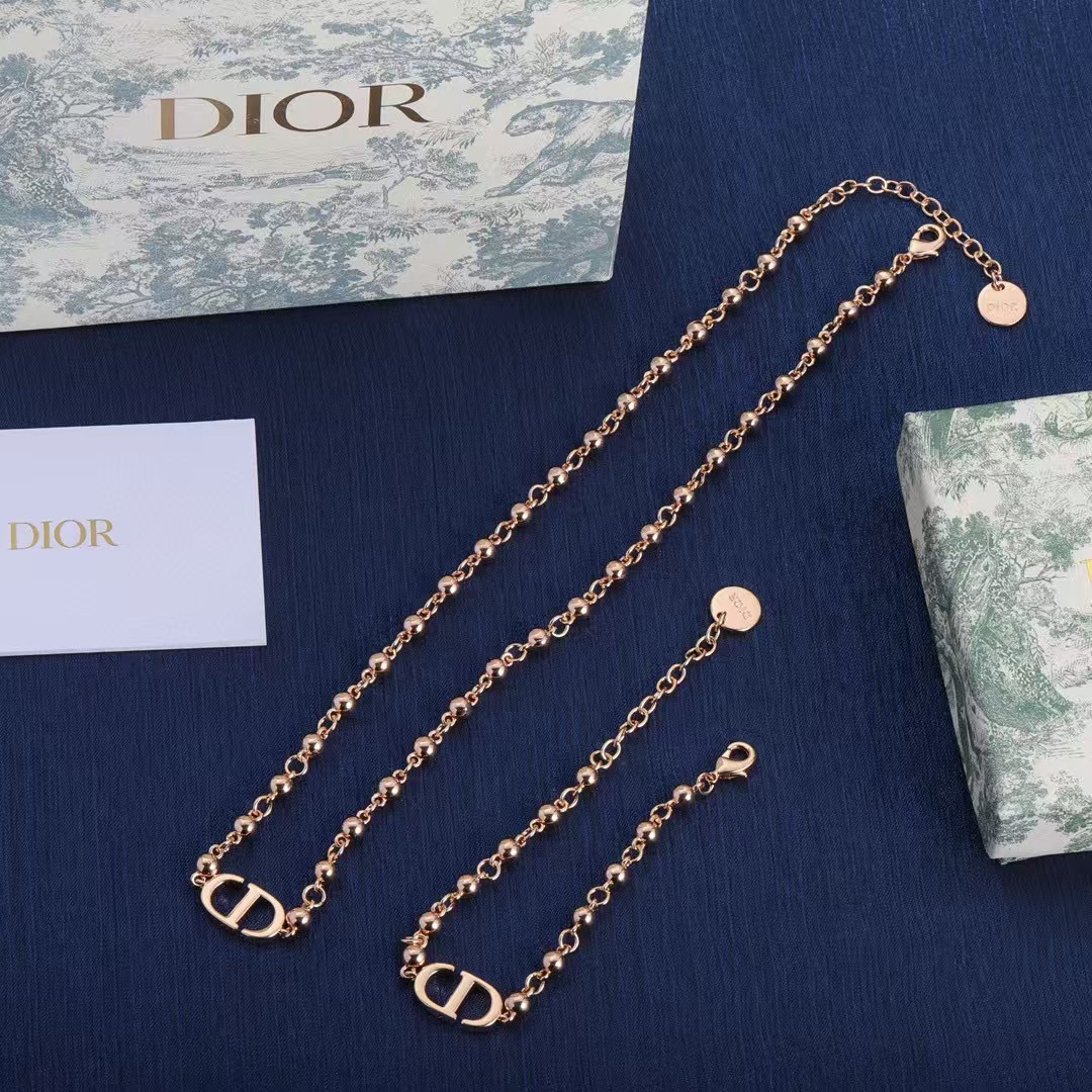 Dior Rose Gold Necklace and Bracelet - Best Replica Jewelry™
