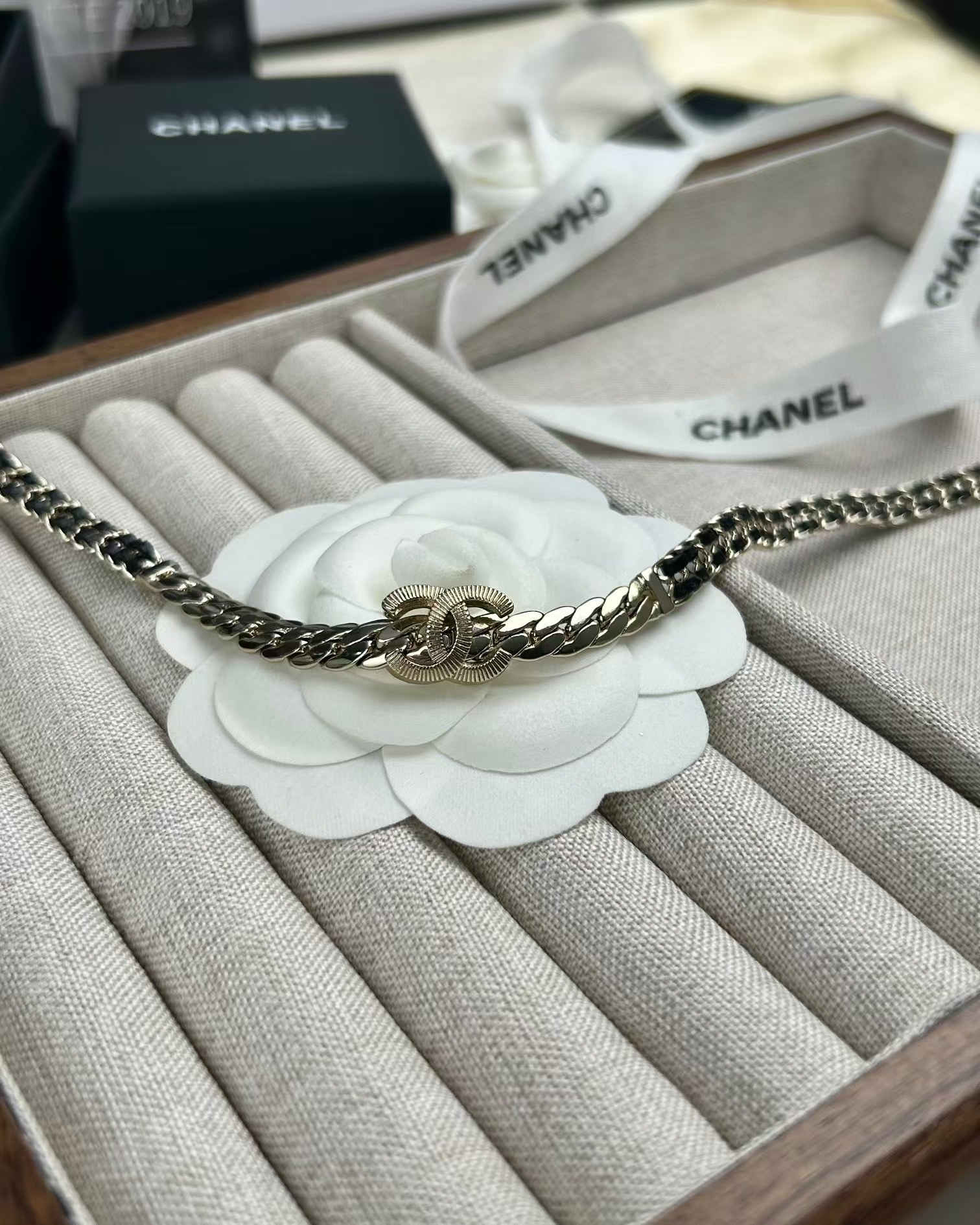Chanel Leather Choker Necklace - Best Replica Jewelry™