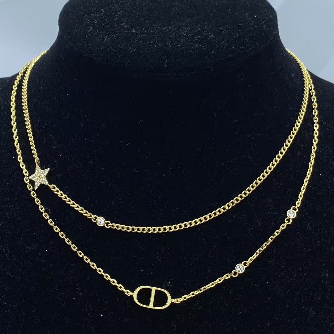 Dior CD Star Two Layers Stacked Necklace - Best Replica Jewelry™