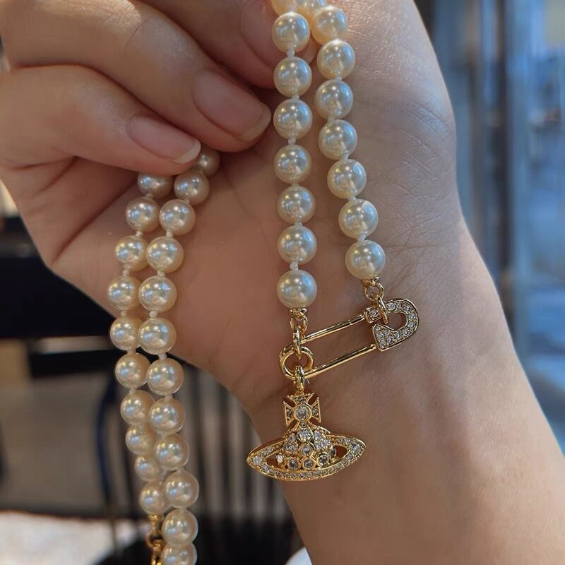 Vivienne Westwood Saturn Pearl Necklace - Best Replica Jewelry™