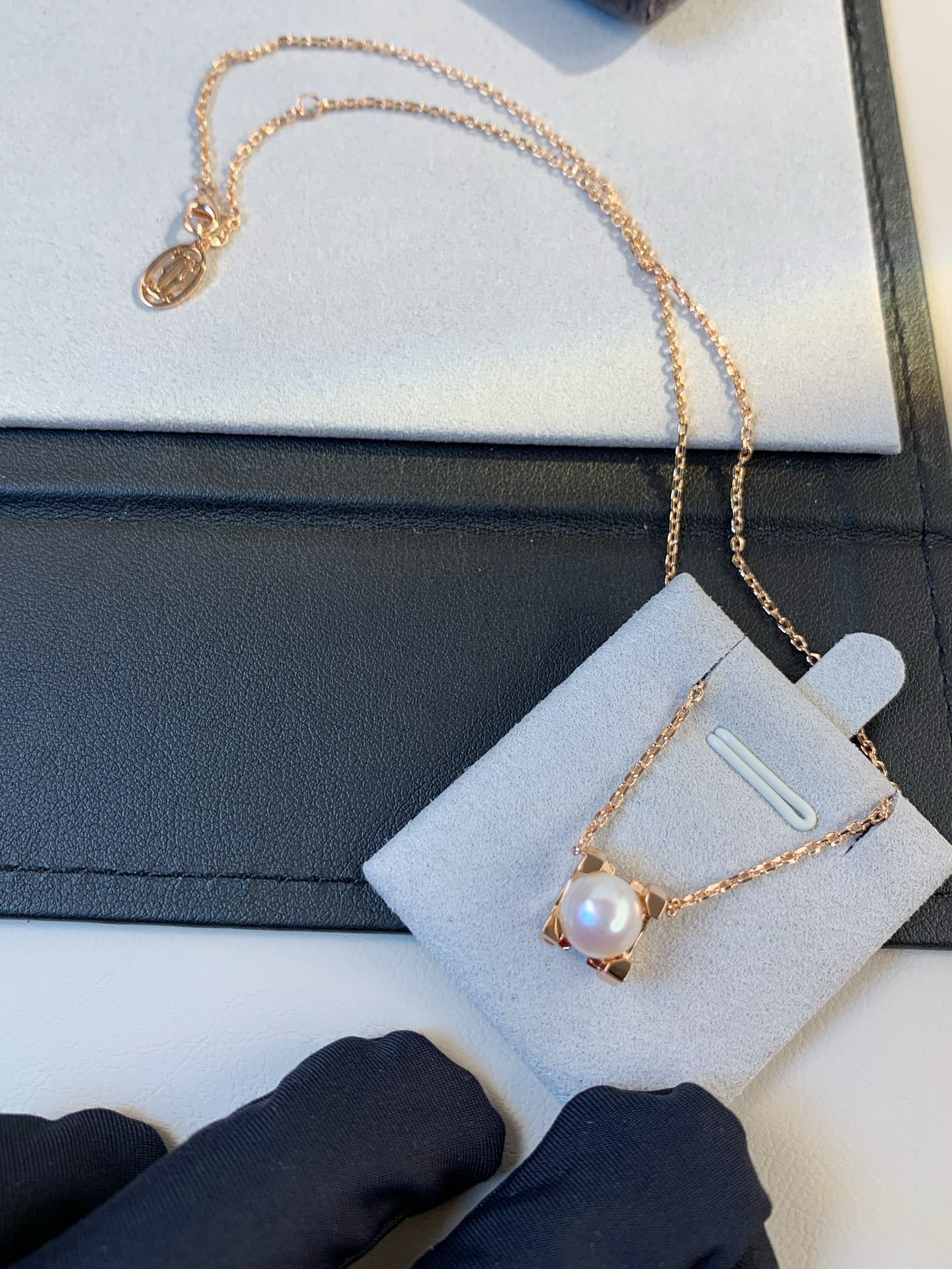 Cartier Enhancer Pearl Pendant Necklace - Rose Gold Color - Best Replica Jewelry™