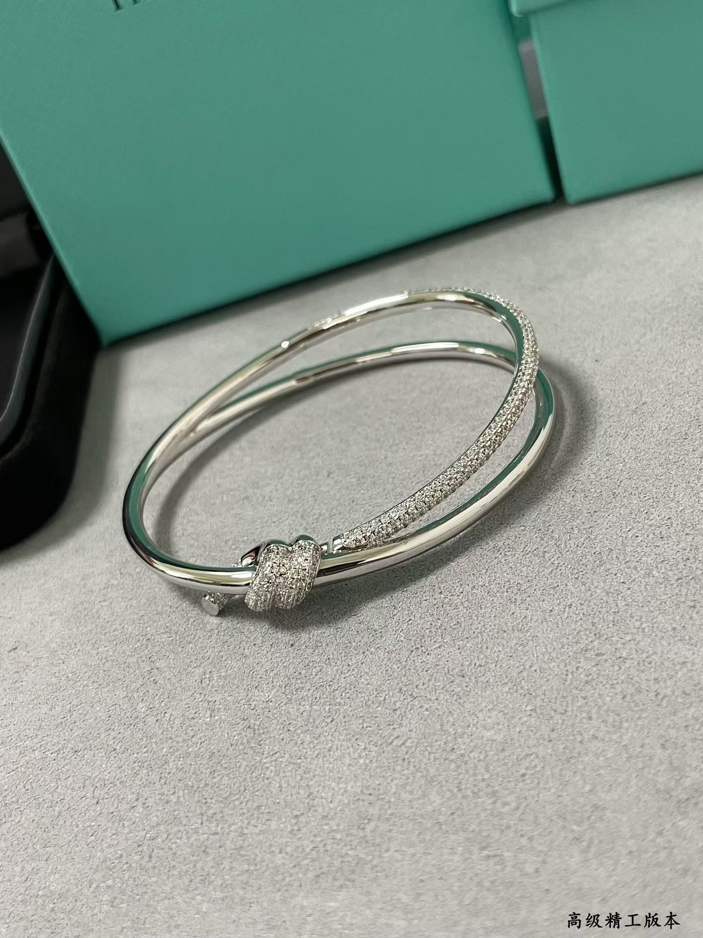 Tiffany Knot Double Row Hinged Bangle Bracelet - Best Replica Jewelry™