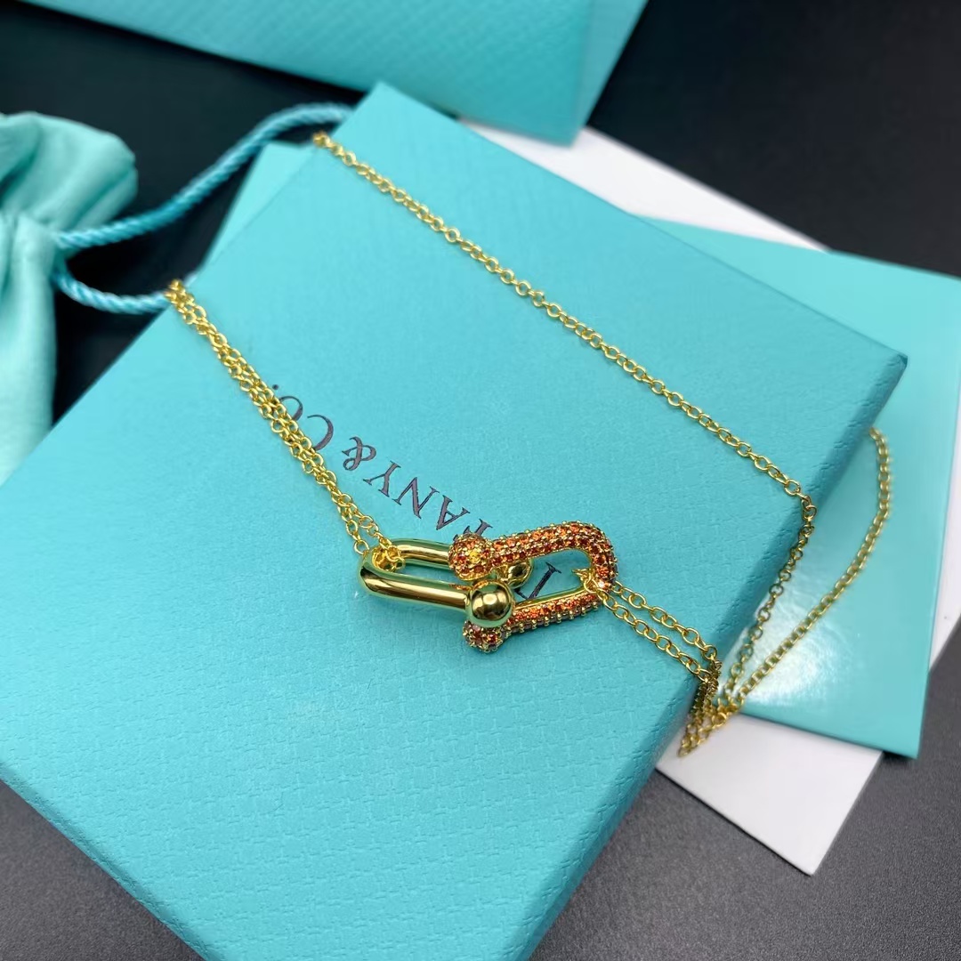 Tiffany Large Double Link Pendant Necklace - Best Replica Jewelry™