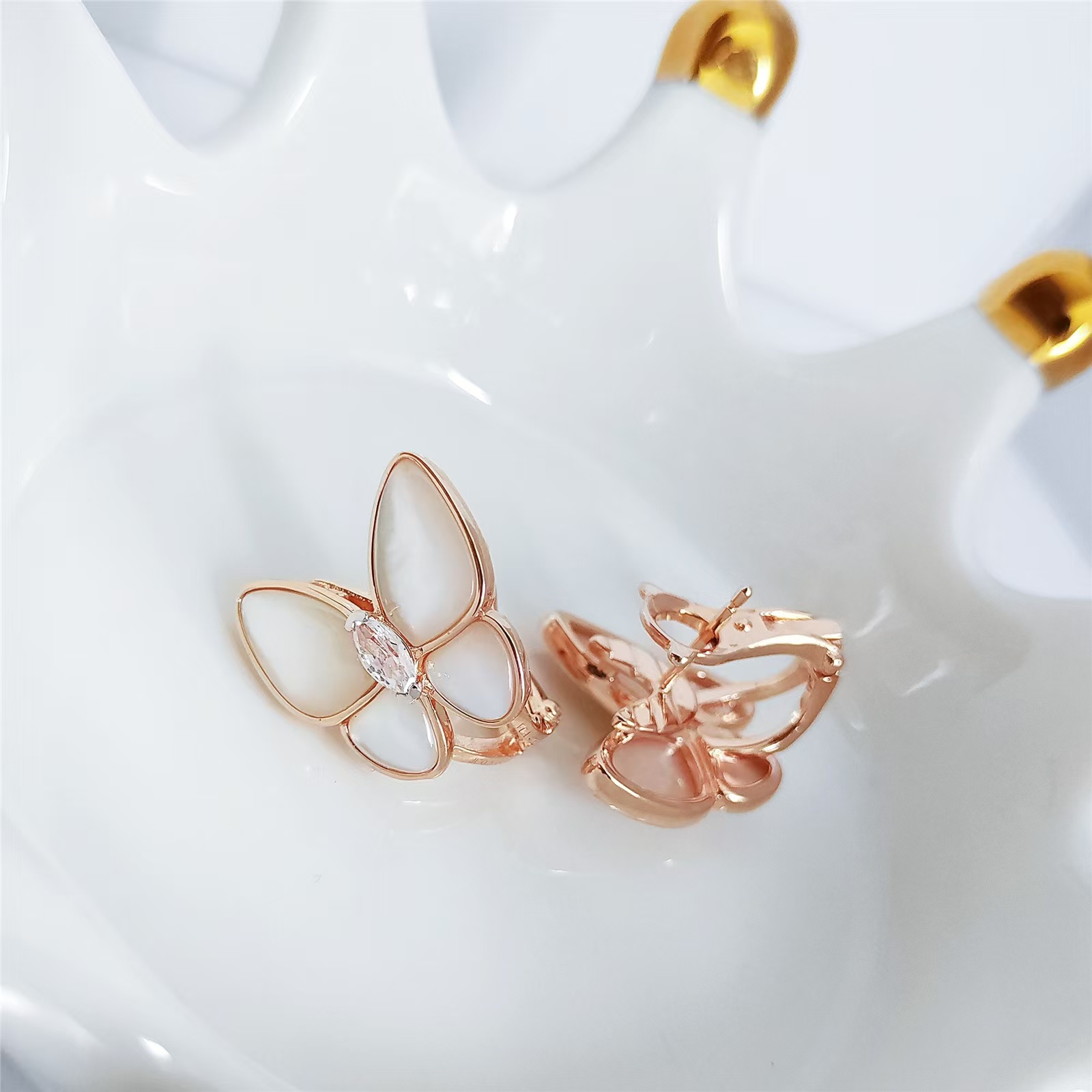 VCA Two Butterfly Earrings - Best Replica Jewelry™