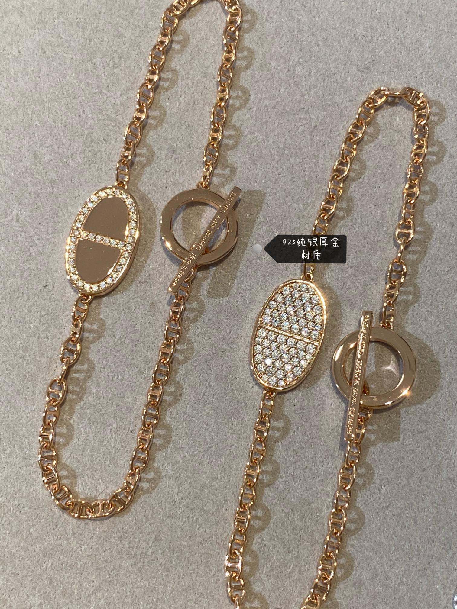 Hermes New Diamond Paved Pig Nose Bracelet - Best Replica Jewelry™