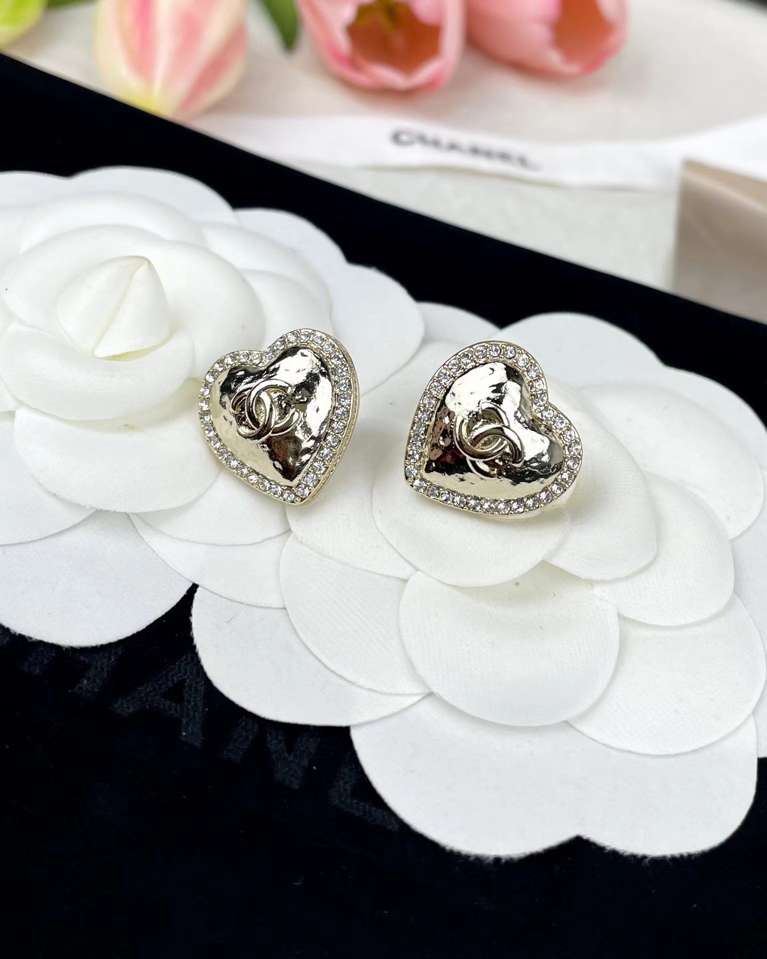 Chanel Gold Love Heart Stud Earring - Best Replica Jewelry™