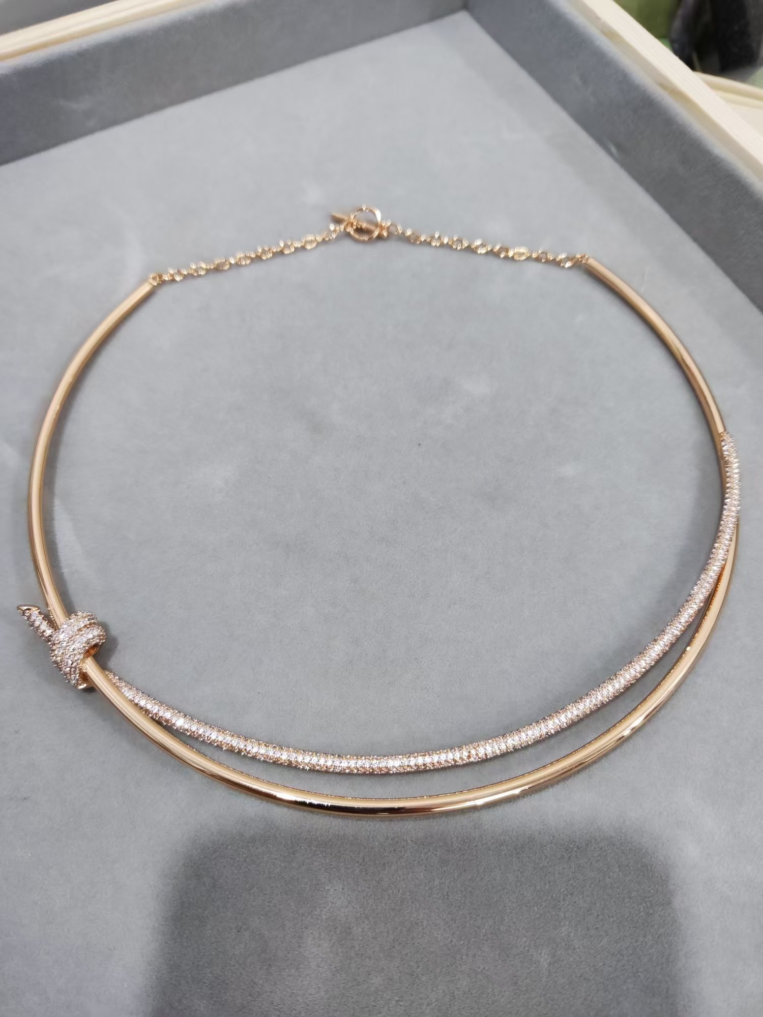 Tiffany Knot Double Row Hinged Necklace - Best Replica Jewelry™