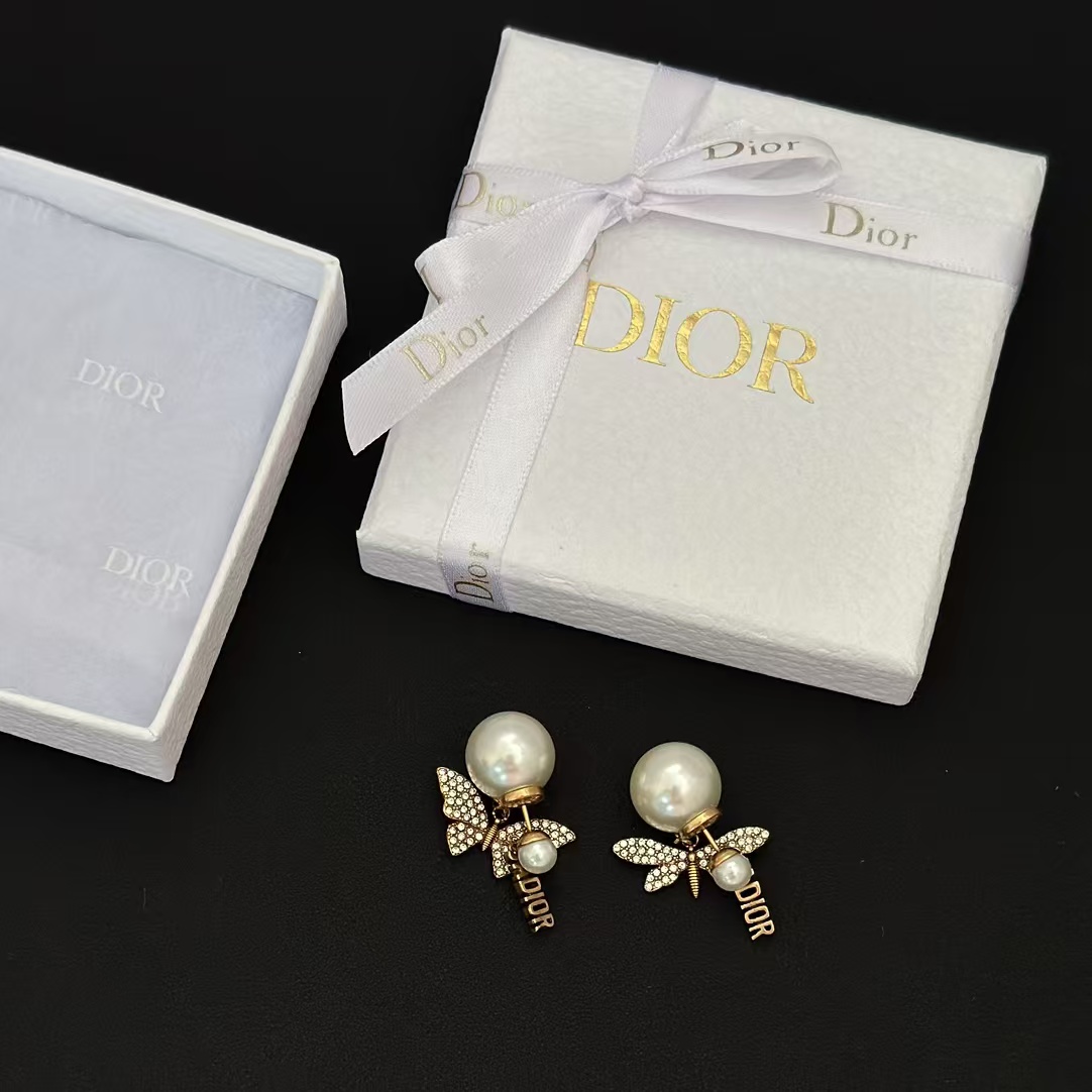 Dior Butterfly JADIOR Pearl Earrings - Best Replica Jewelry™