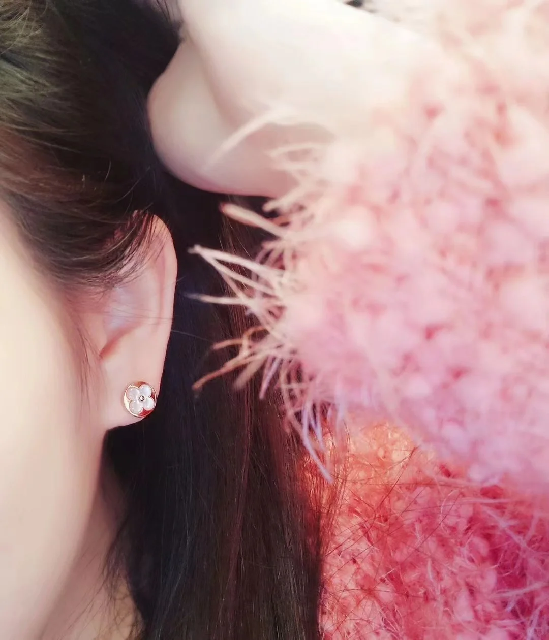Louis Vuitton AB Asymmetric Pink Stud Earrings - Best Replica Jewelry™
