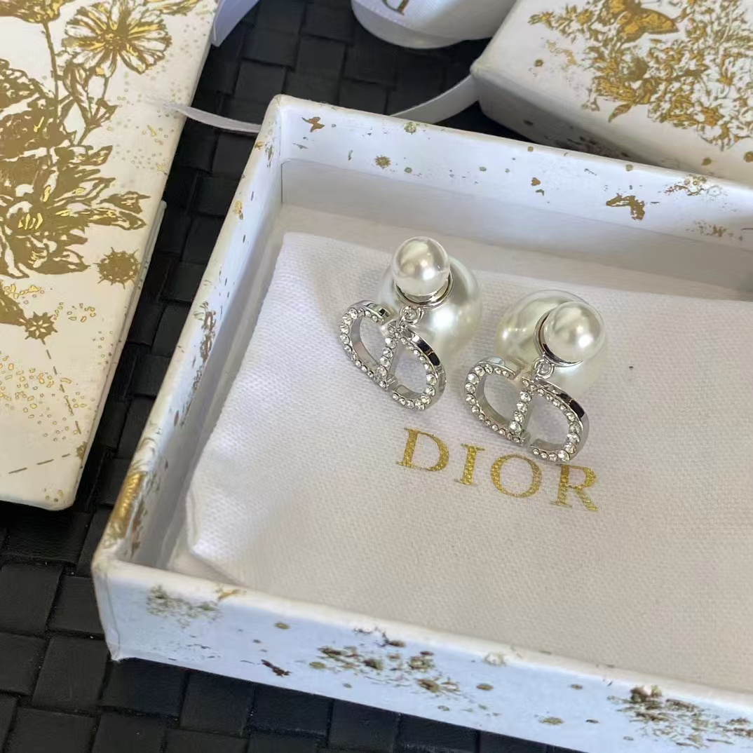 Dior Silver CD Pearl Earrings - Best Replica Jewelry™