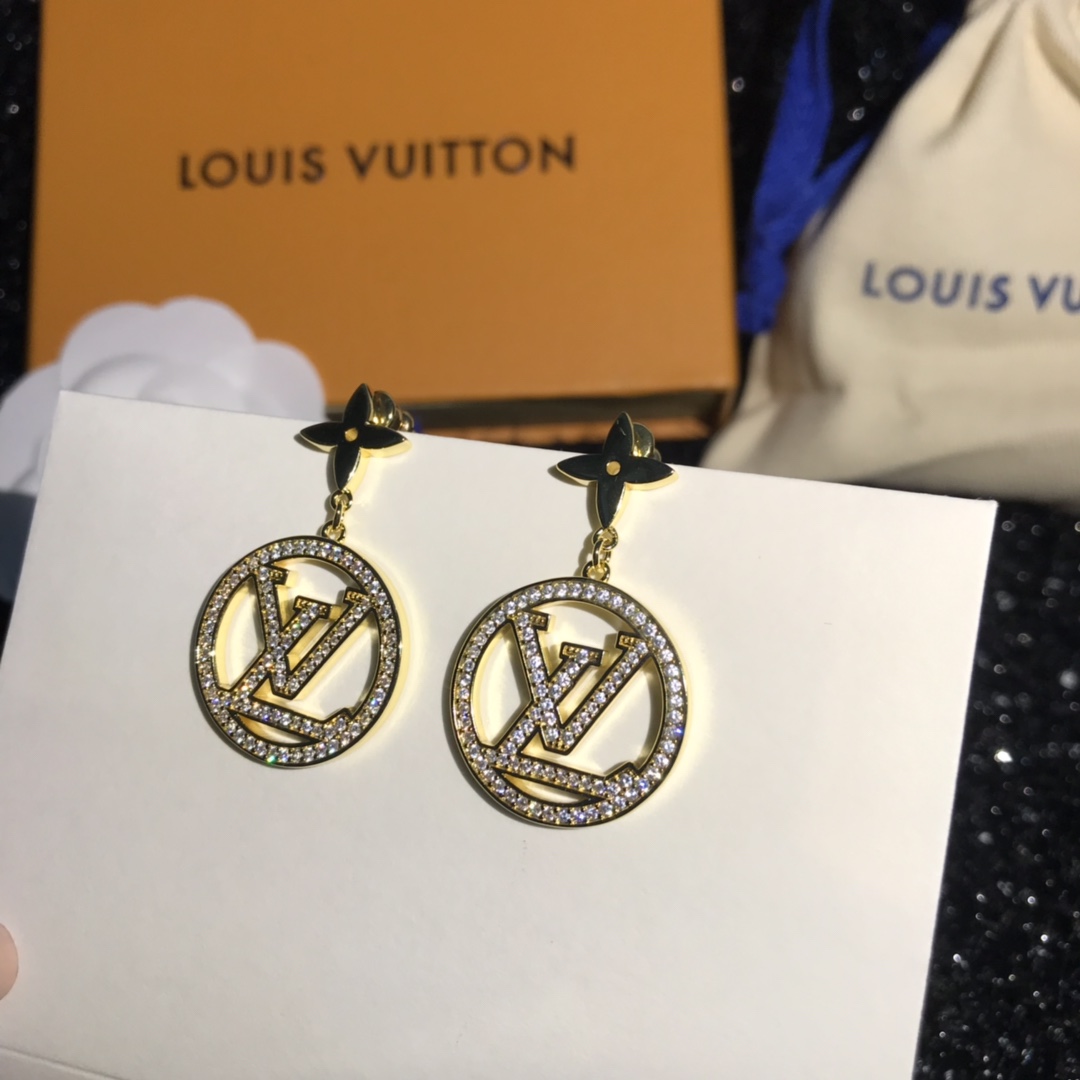 Louis Vuitton Letter Round Dangle Earrings - Best Replica Jewelry™