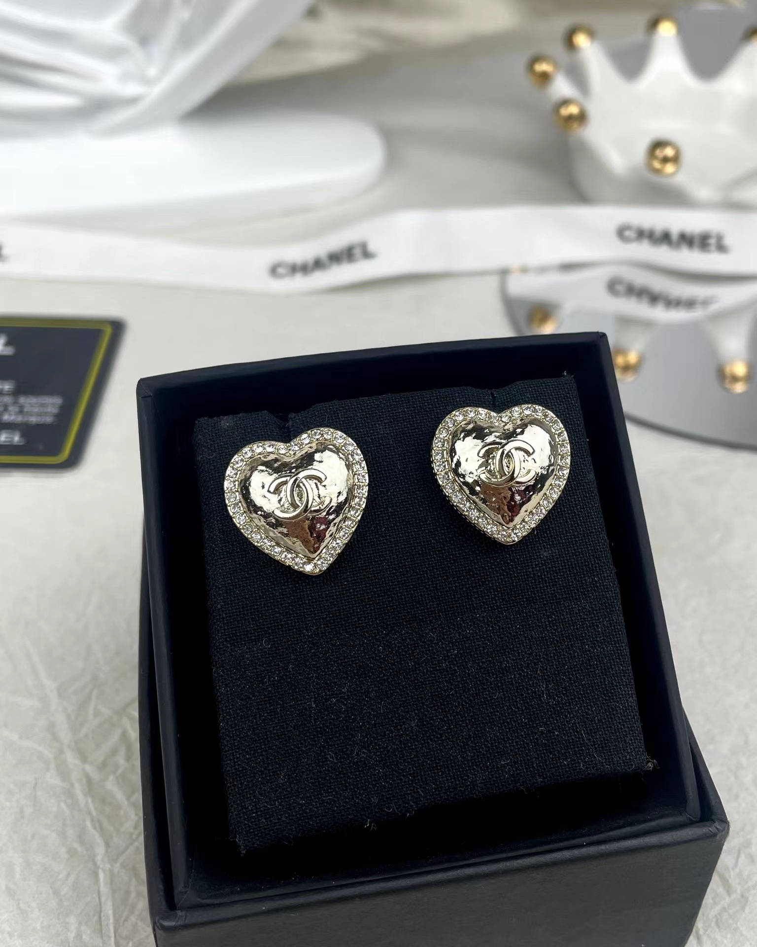 Chanel Gold Love Heart Stud Earring - Best Replica Jewelry™