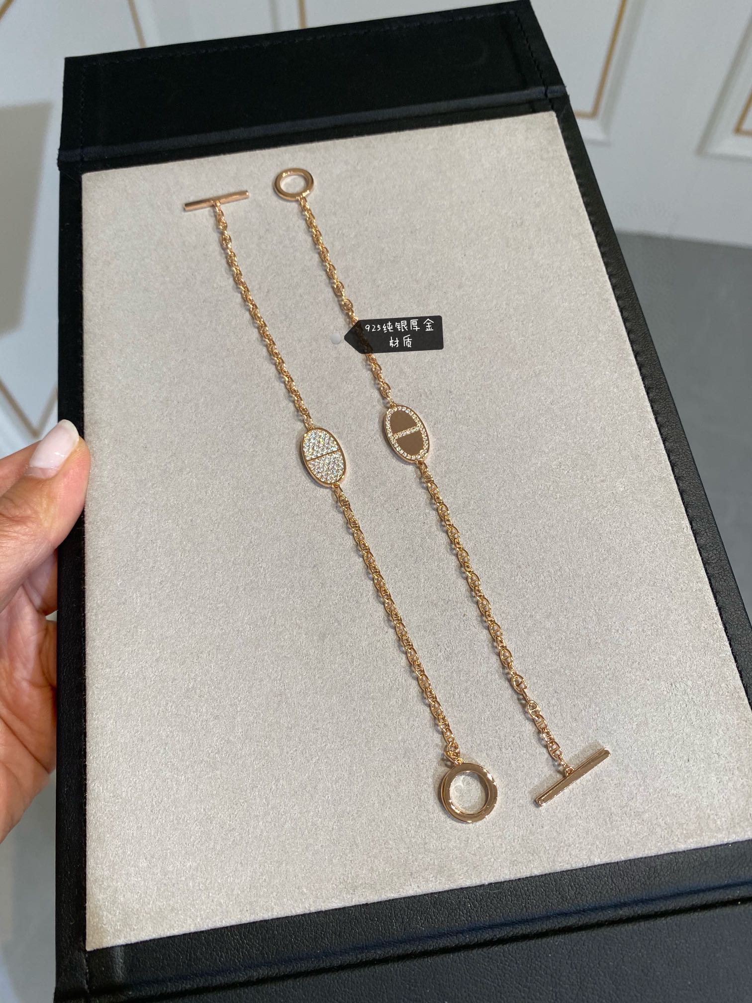 Hermes New Diamond Paved Pig Nose Bracelet - Best Replica Jewelry™