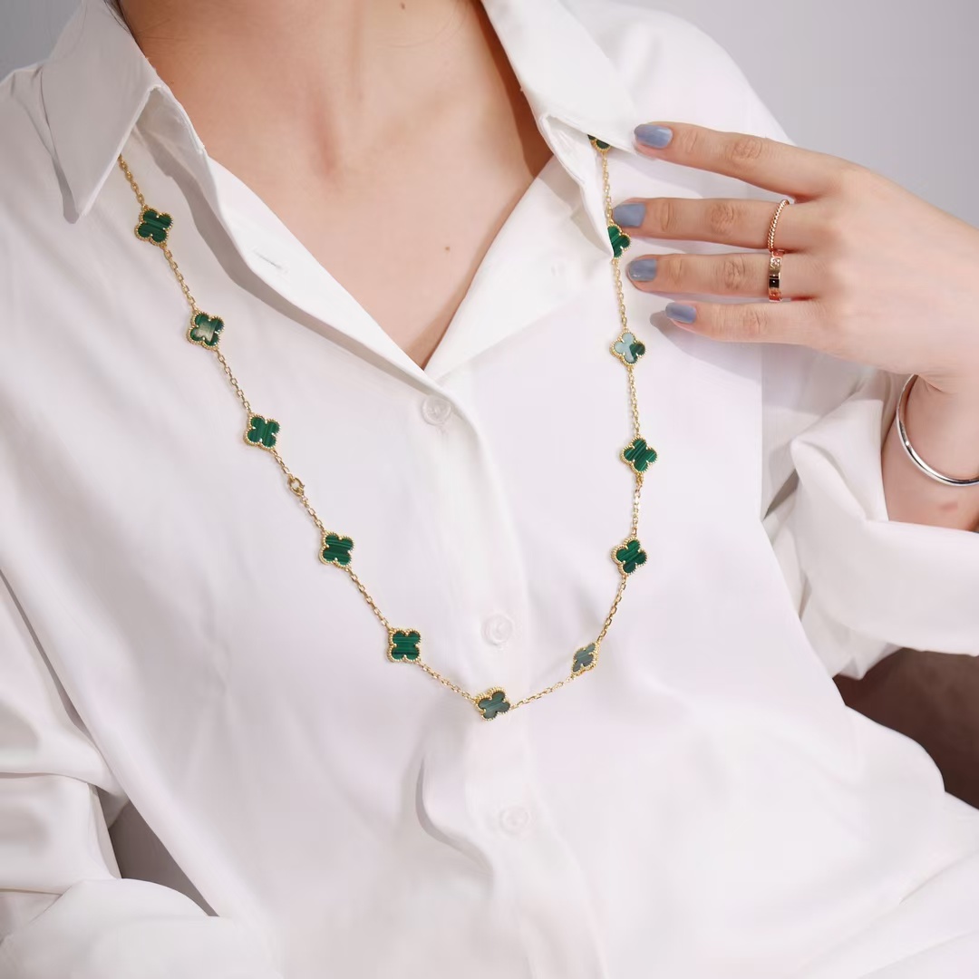 VCA Vintage Alhambra Long Necklace, 20 Motifs - Best Replica Jewelry™