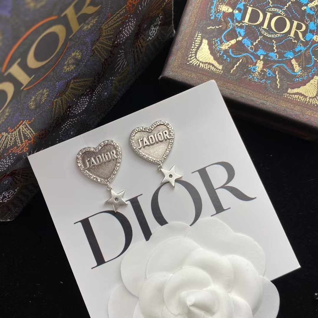 Dior JADIOR Heart with Star Drop Earrings - Best Replica Jewelry™