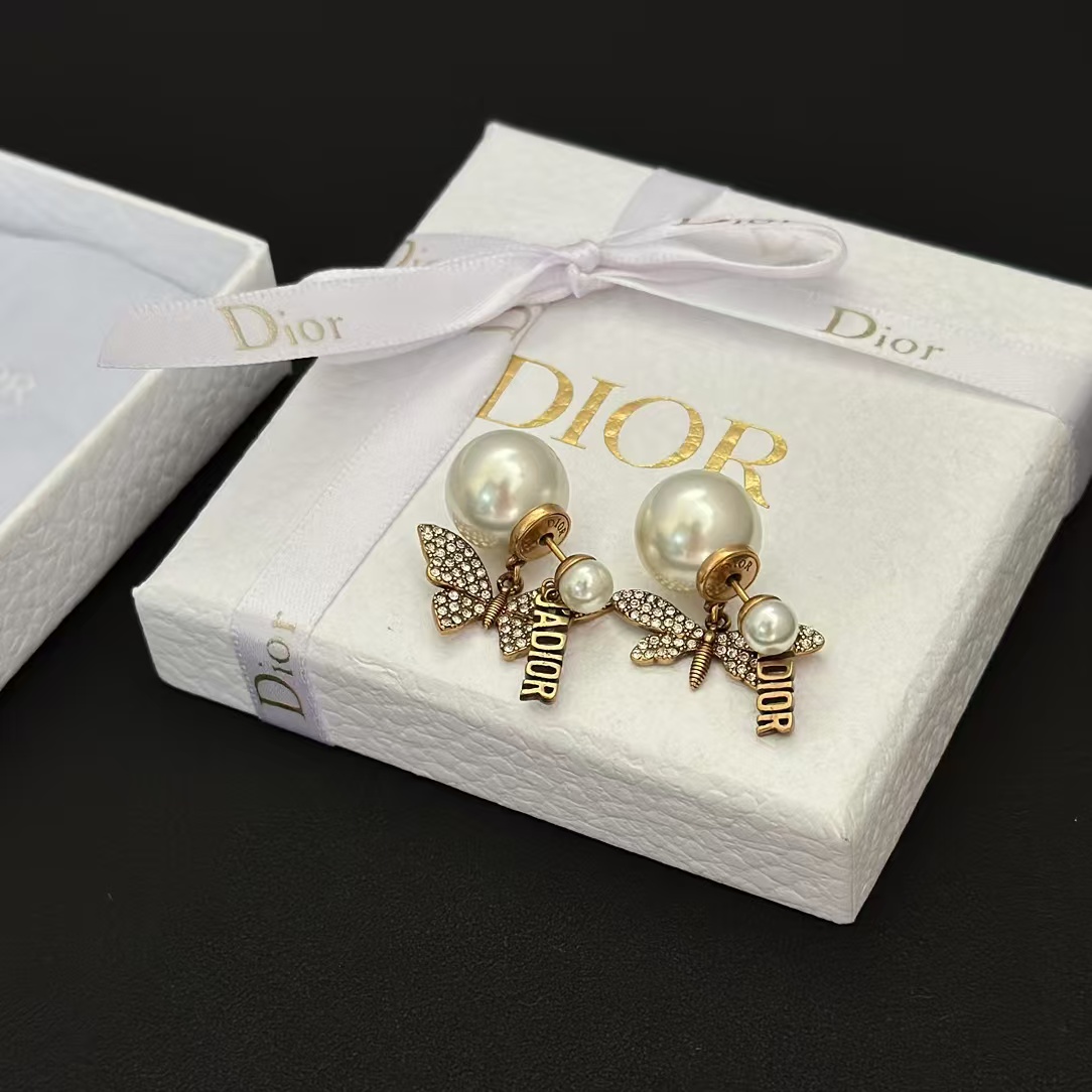 Dior Butterfly JADIOR Pearl Earrings - Best Replica Jewelry™