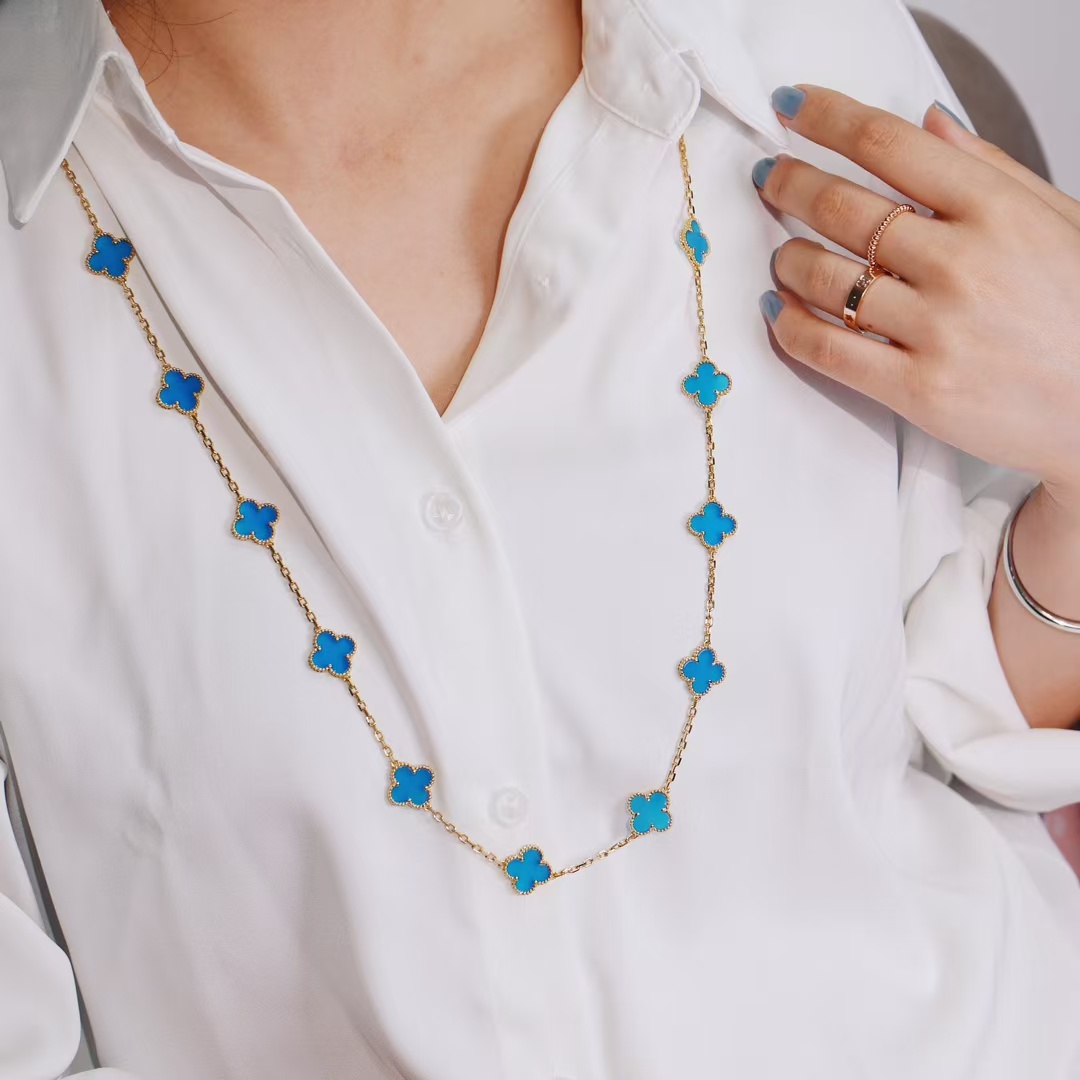 VCA Vintage Alhambra Long Necklace, 20 Motifs - Best Replica Jewelry™