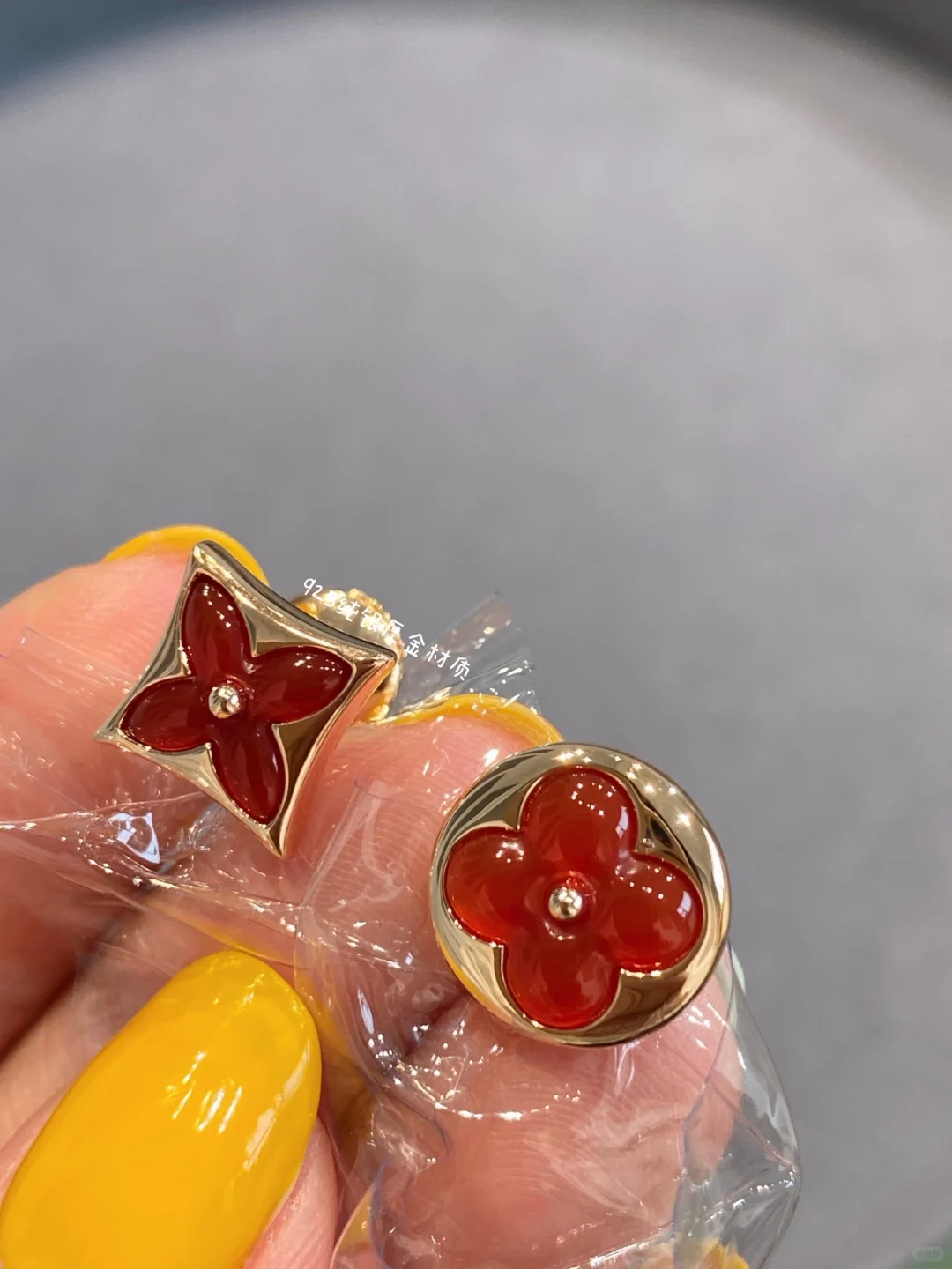 Louis Vuitton AB Asymmetric Red Carnelian Earrings - Best Replica Jewelry™