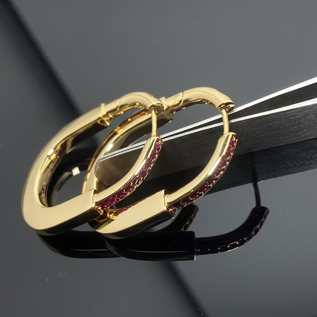 Tiffany Pink Diamond Lock Earrings - Best Replica Jewelry™