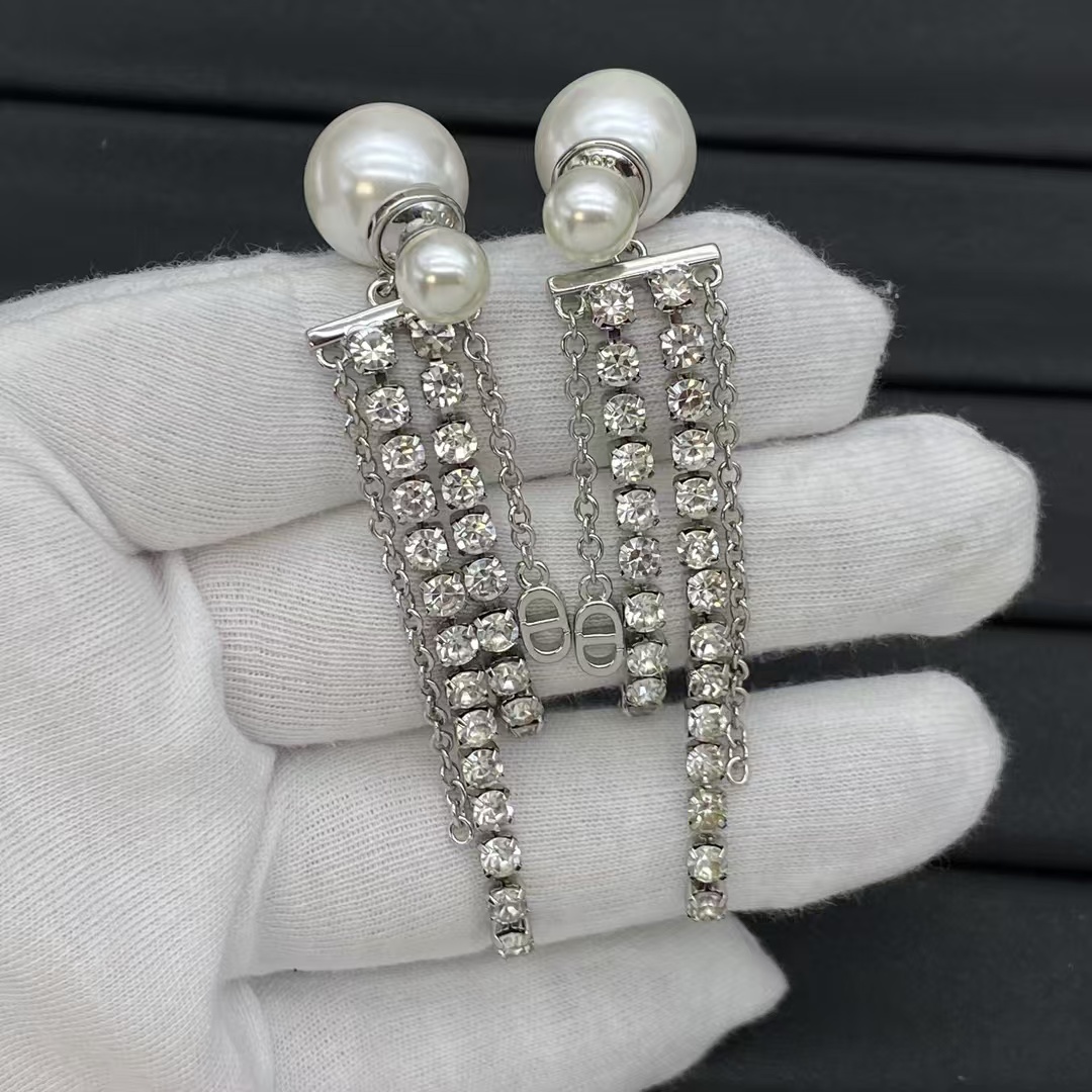Dior Pearl with Tassel Earrings - Best Replica Jewelry™