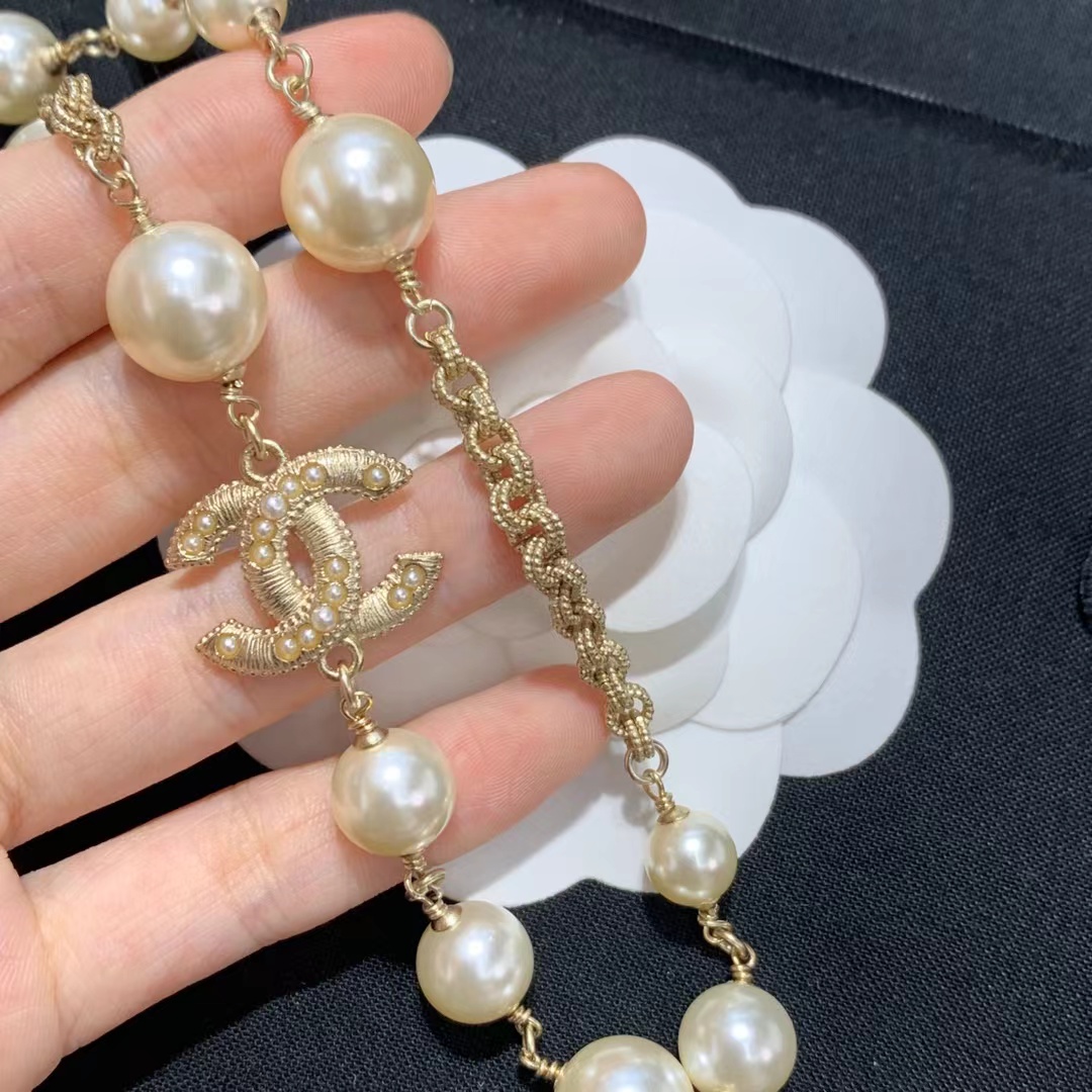 Chanel Double C  Pearl Choker Necklace - Best Replica Jewelry™