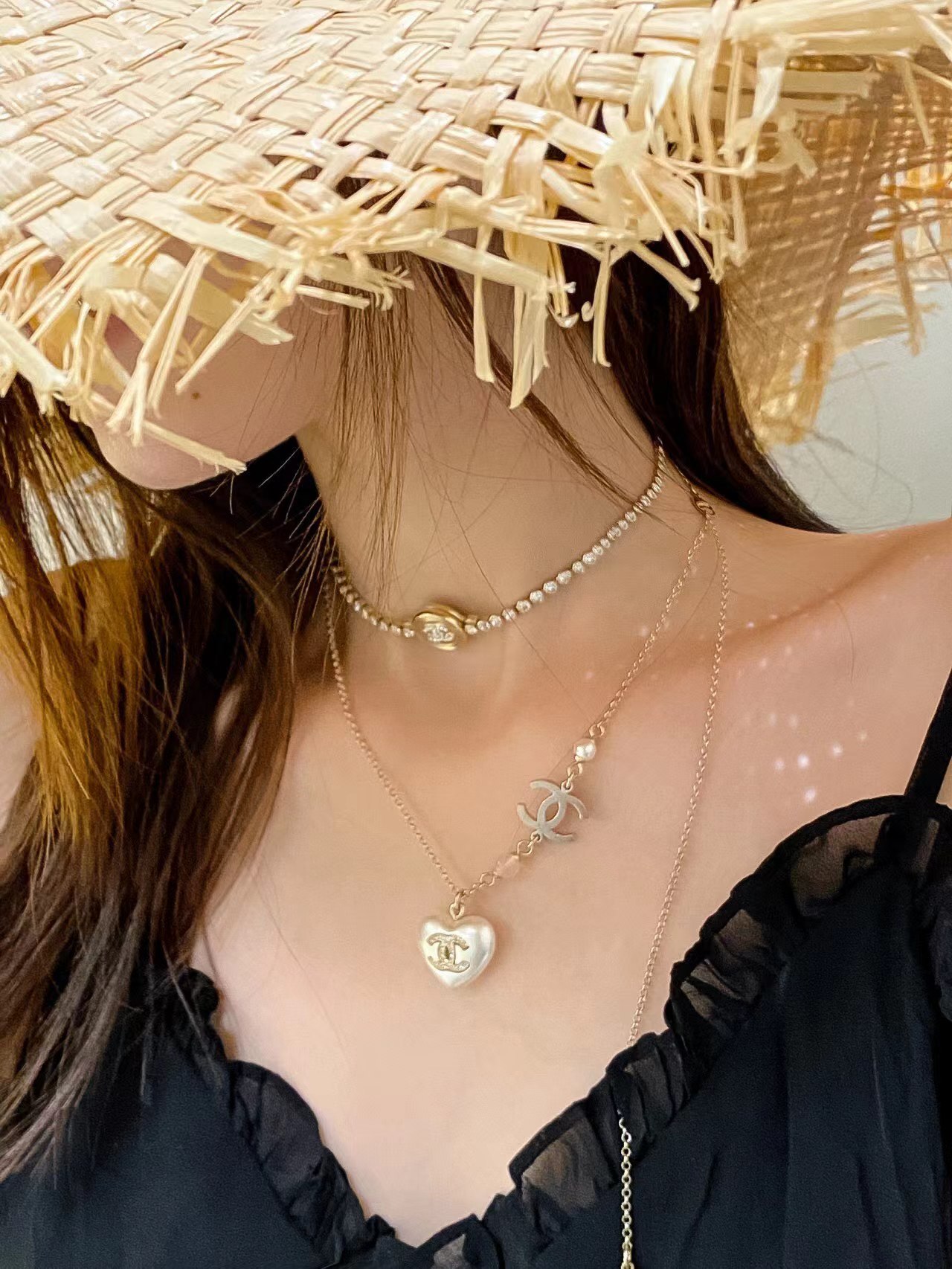 Chanel Pearl Love Heart Pendant Necklace - Best Replica Jewelry™