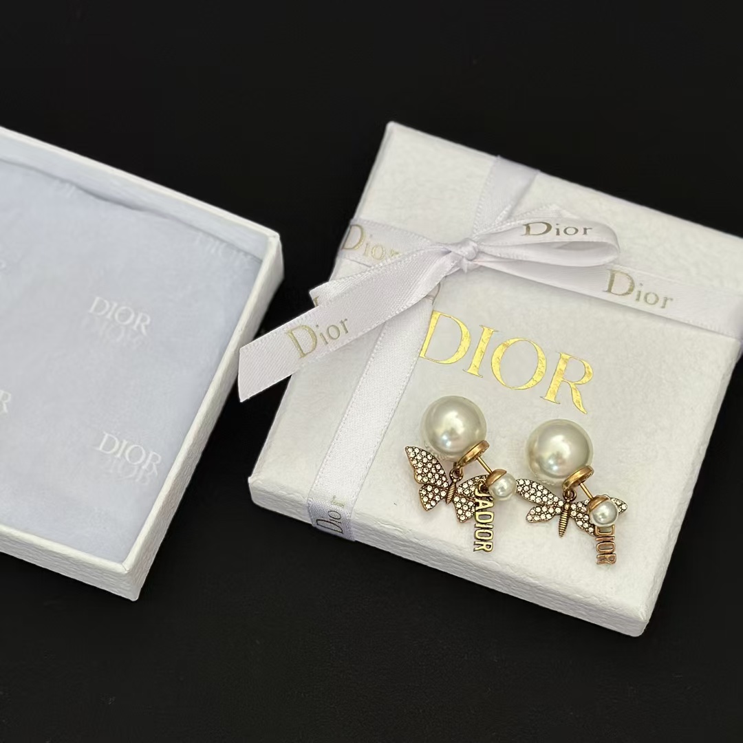 Dior Butterfly JADIOR Pearl Earrings - Best Replica Jewelry™