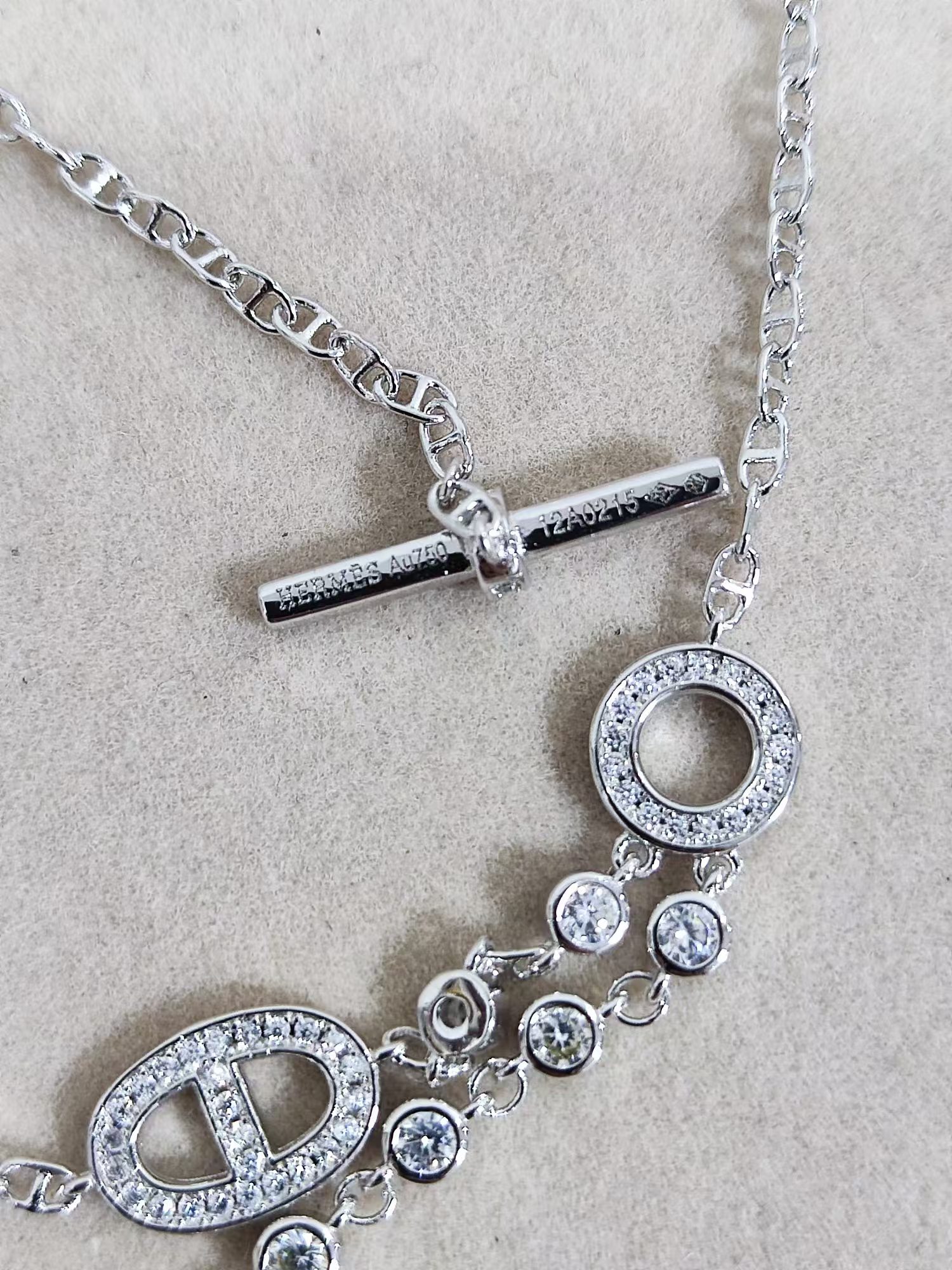 Hermes Pig Nose Teardrop Diamond Pendant Necklace - Best Replica Jewelry™