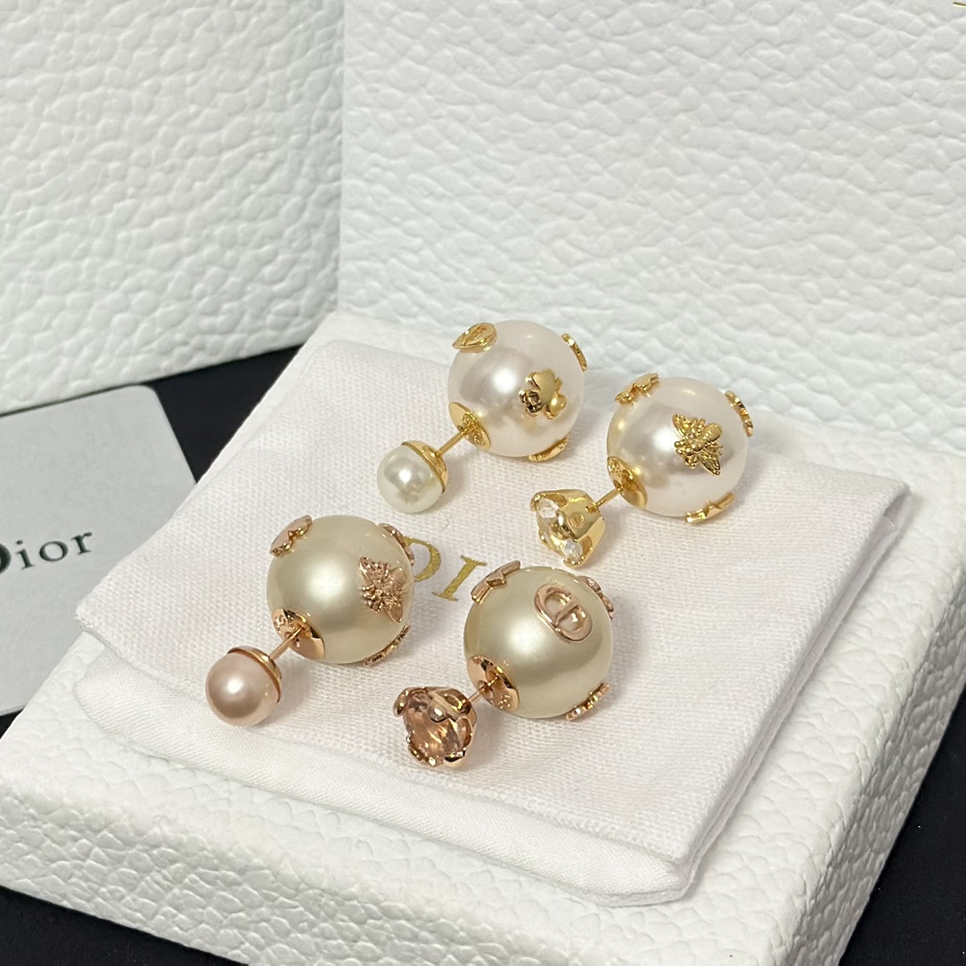Dior New Two Pearls Stud Earrings - Best Replica Jewelry™