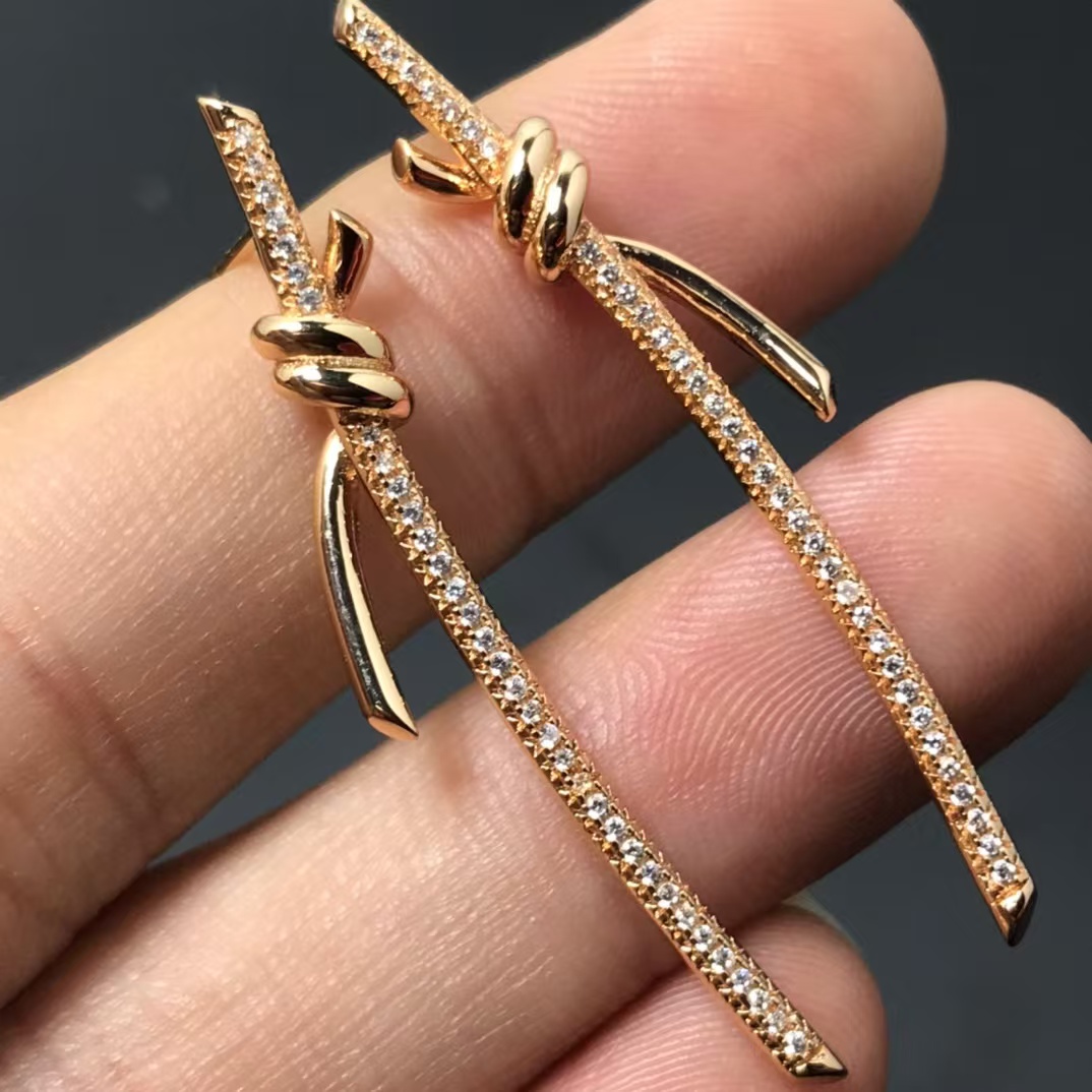 Tiffany Knot Drop Earrings - Best Replica Jewelry™